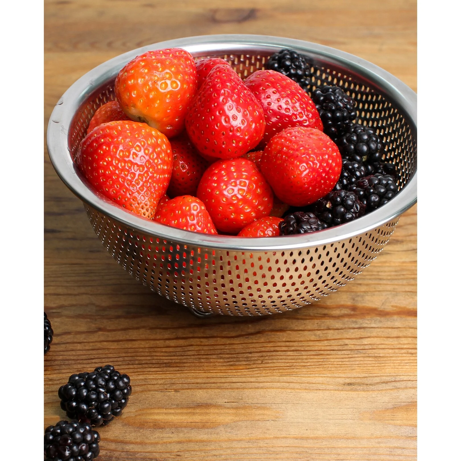 RSVP Stainless Steel Precision Pierced Berry Colander in Silver
