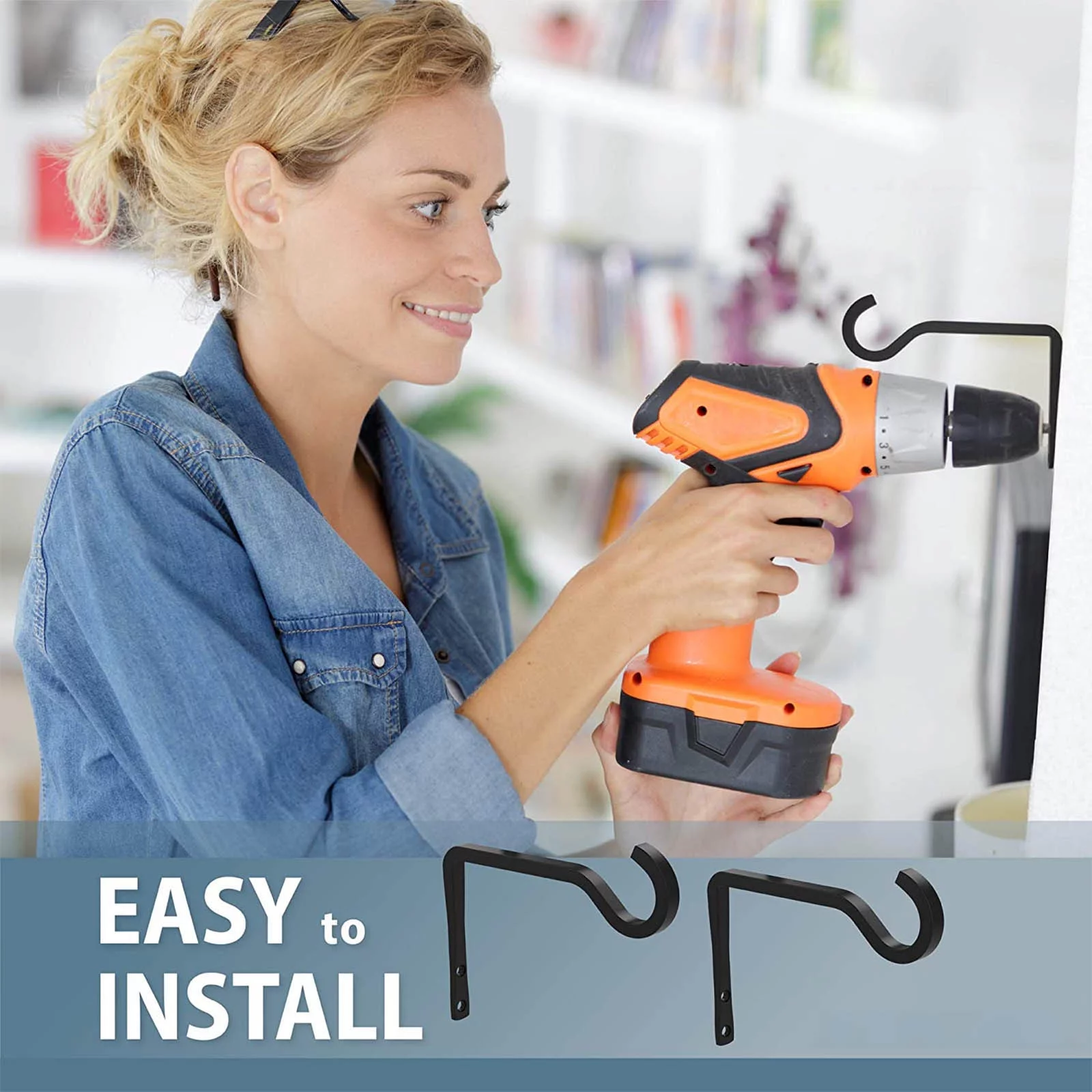 2PCS Hanging Plant Bracket Wrought Iron Metal Brackets Garden Plant Hanger Hook Wall Decorative Indoor Outdoor Planter Flower Pot Wind Chime