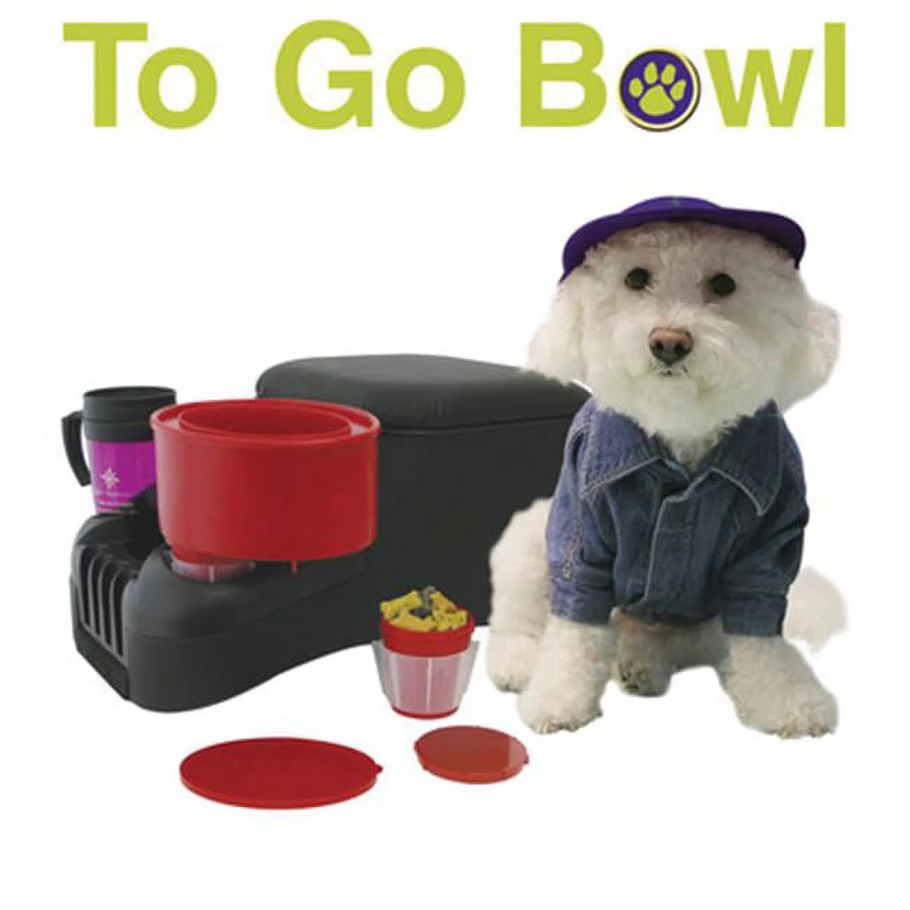 Furry Travelers 1002 RED-TO GO BOWL - Red