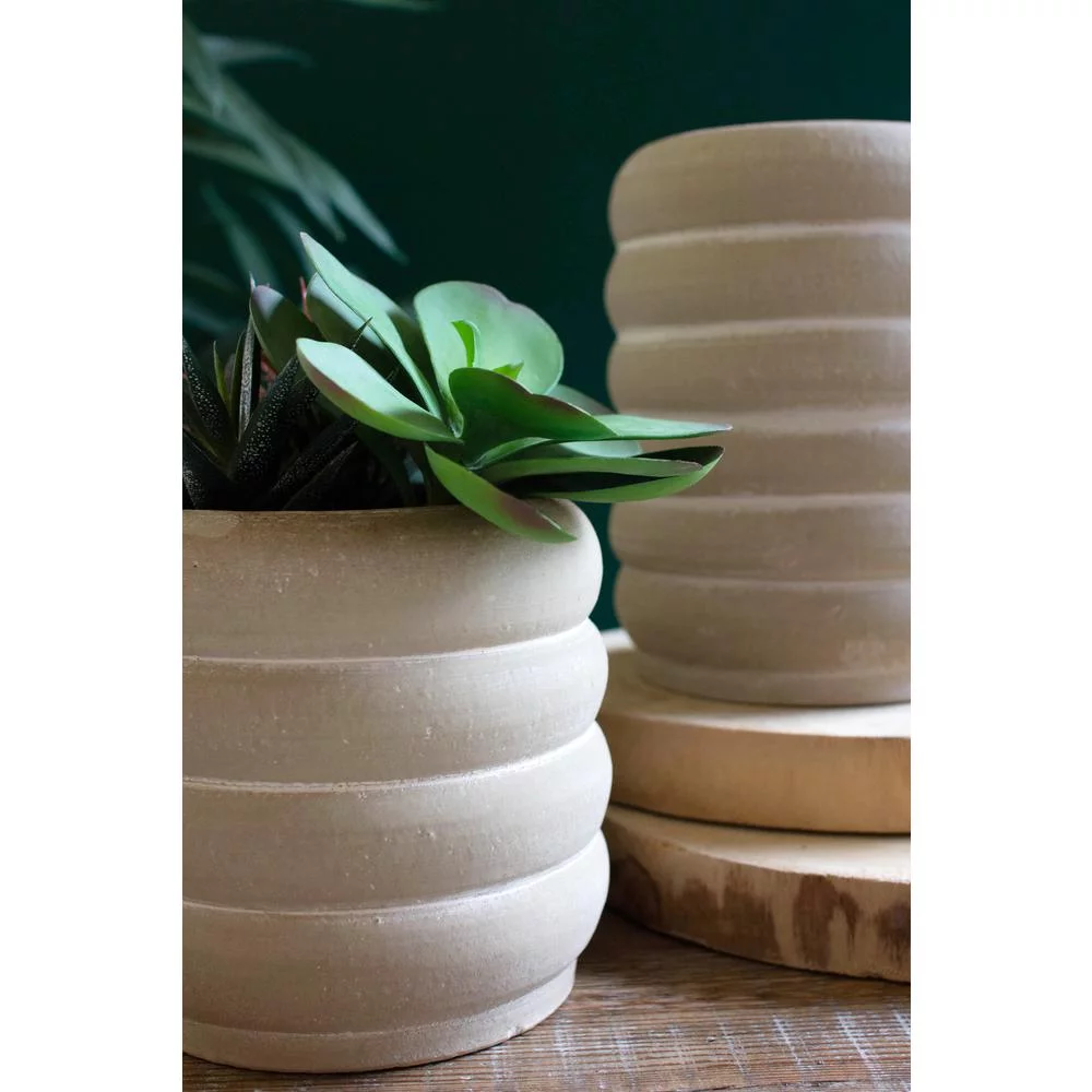 Kalalou Inc Set Of Two Clay Stacked Ring Pots
