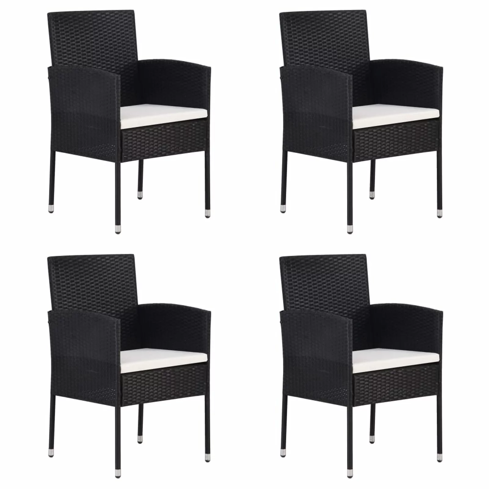 Andoer parcel,Poly Rattan Chairs Furniture Patio Chair Set 4 Pcs Patio Chairs With Seat Cushions Deck Lawn 4 Cushions - Steel Seat Cushions -Deck Lawn Keketa 1128650a Chairs With Seat 313125