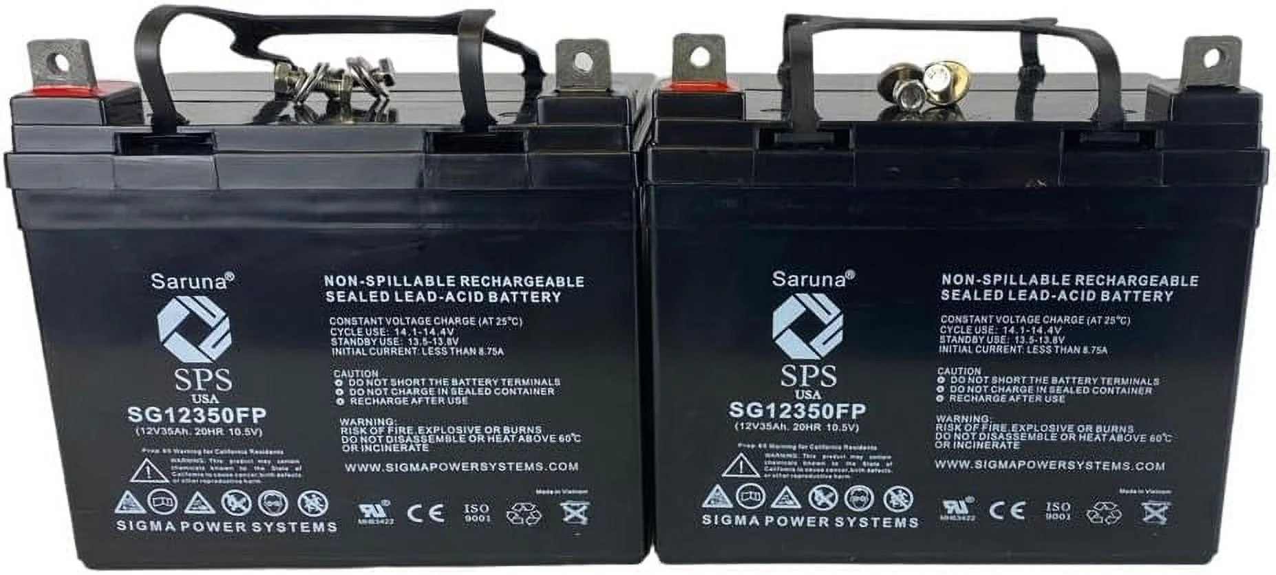 SPS Brand 12V 35Ah Replacement battery (SG12350) for Lawn Mower John Deere GX95 ( 2 PACK)