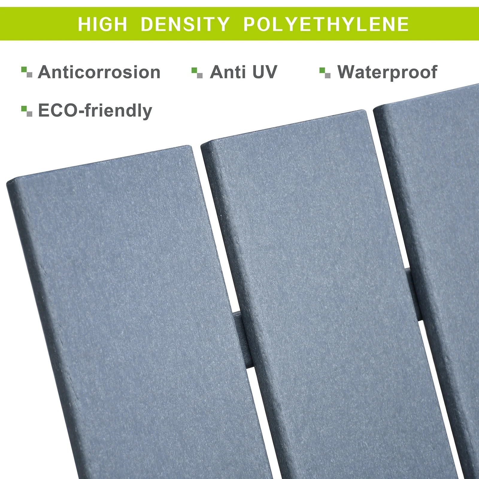 CoSoTower Patio All-Weather HDPE Resin Adirondack Chair,Dark Grey