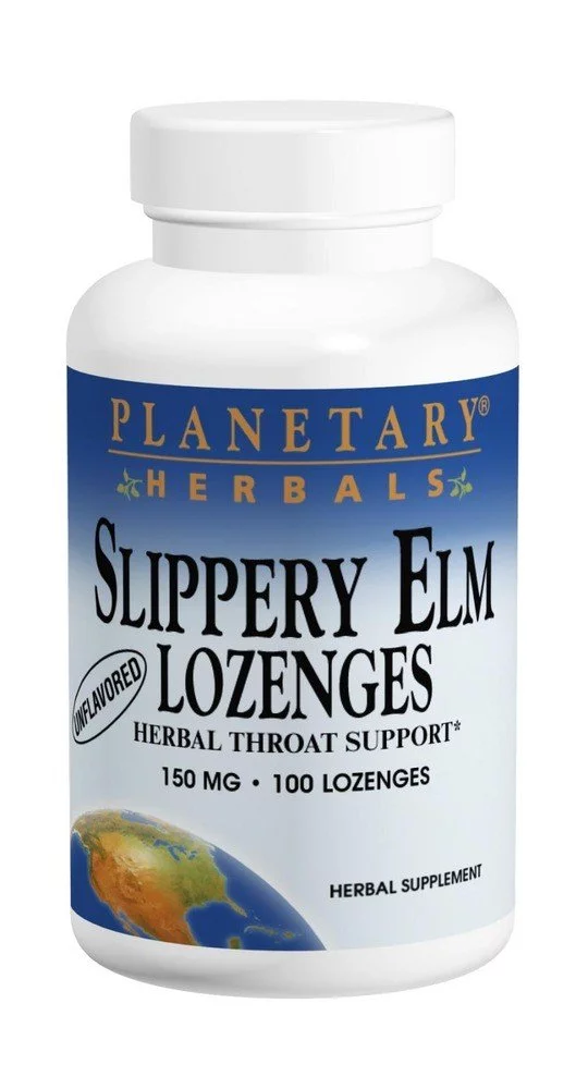 Planetary Herbals Slippery Elm Lozenges, Tangerine, 100 Count