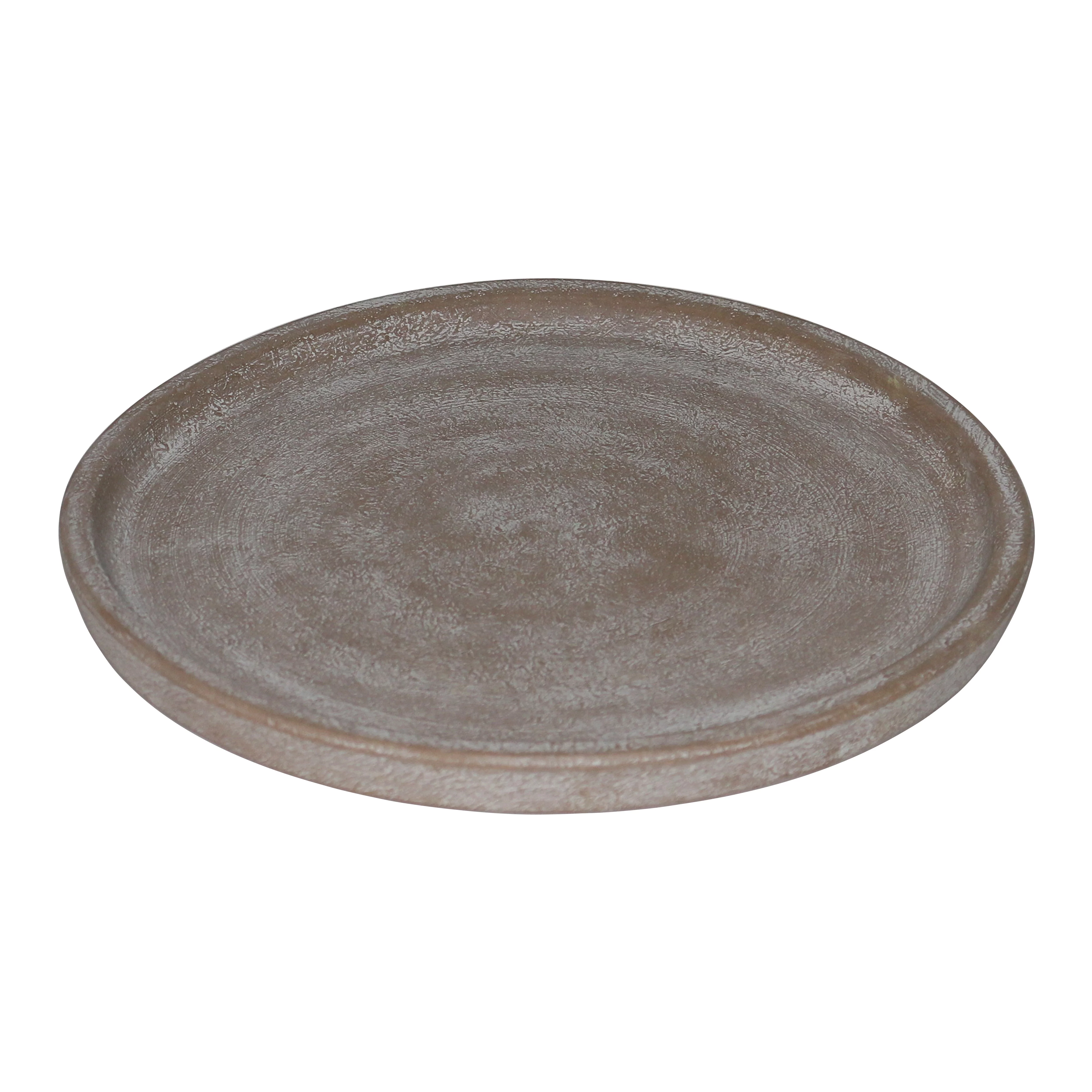 Better Homes & Gardens 10 in. Hand-painted Brown Earthenware Saucer
