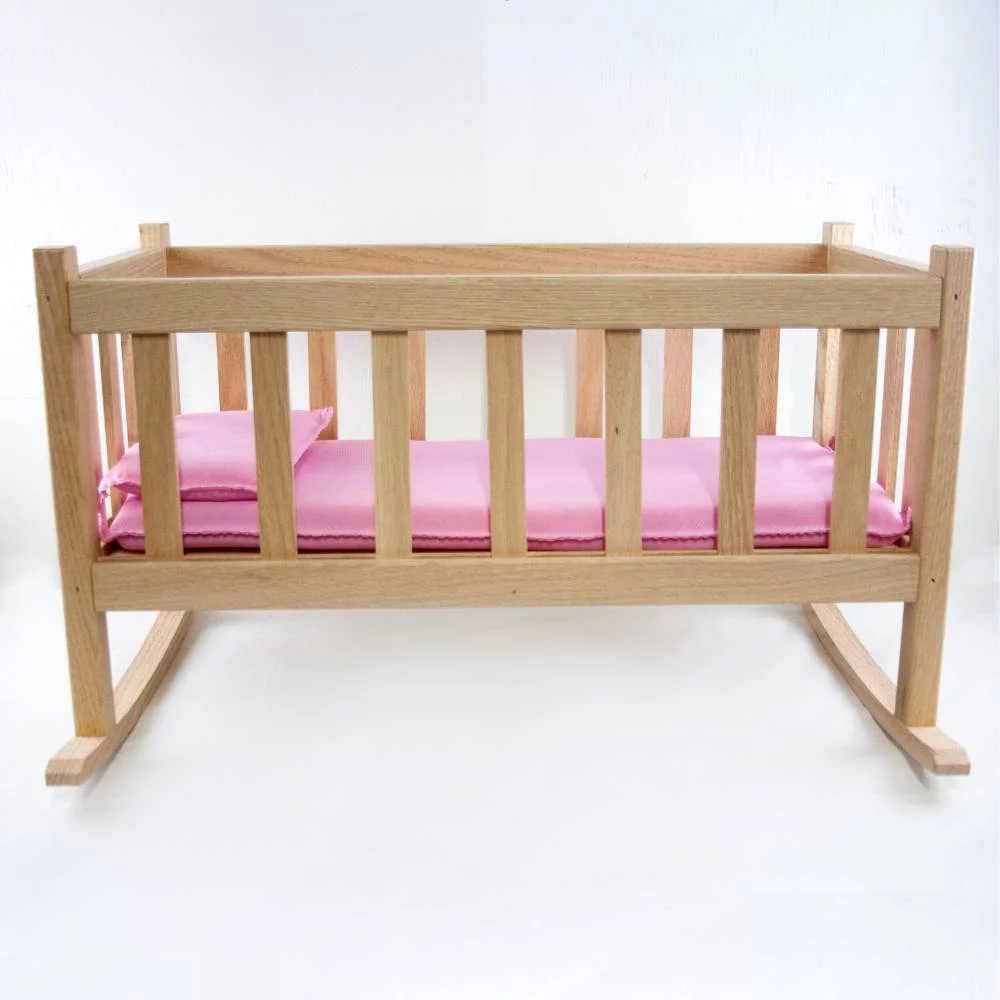 Eli & Mattie Bedding for Doll Bed, Mattress and Pillow check dimensions can use for Cradle Bunk Beds Amish Made, Light Pink