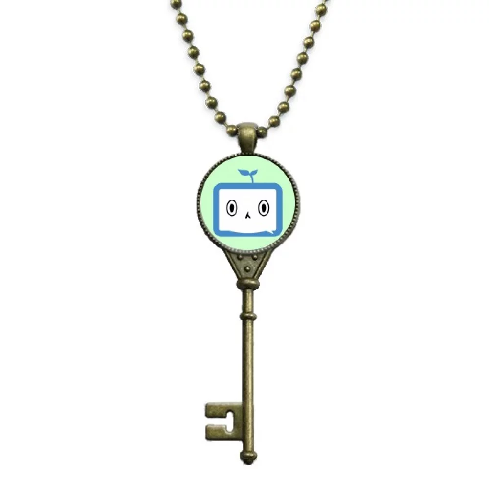 Saplings Lovely Small TV Face Original Key Necklace Pendant Tray Embellished Chain