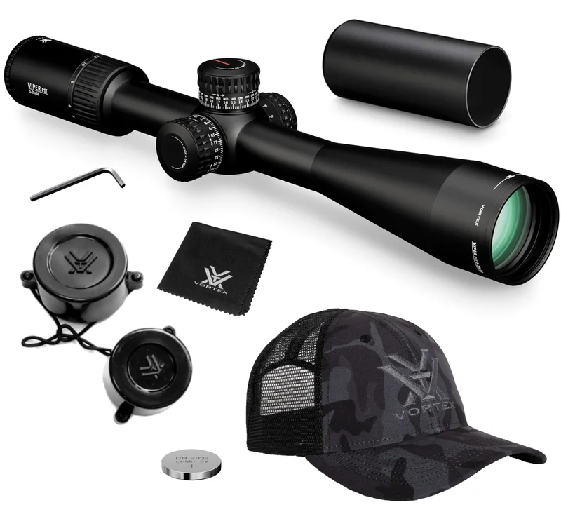 Vortex Optics Viper PST Gen II 5-25x50 FFP Riflescope EBR-7C MOA with Free Hat