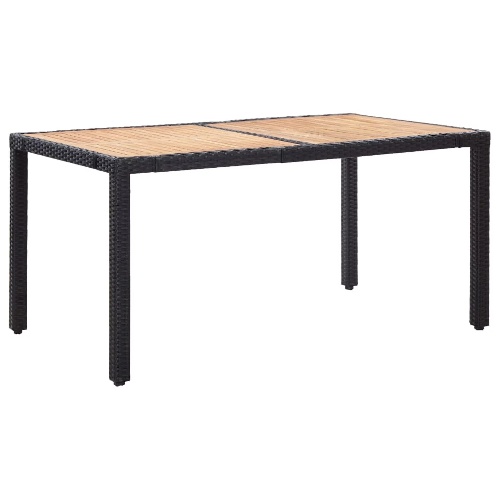 ametoys 7 Piece Patio Dining Set with Cushions Poly Rattan Black