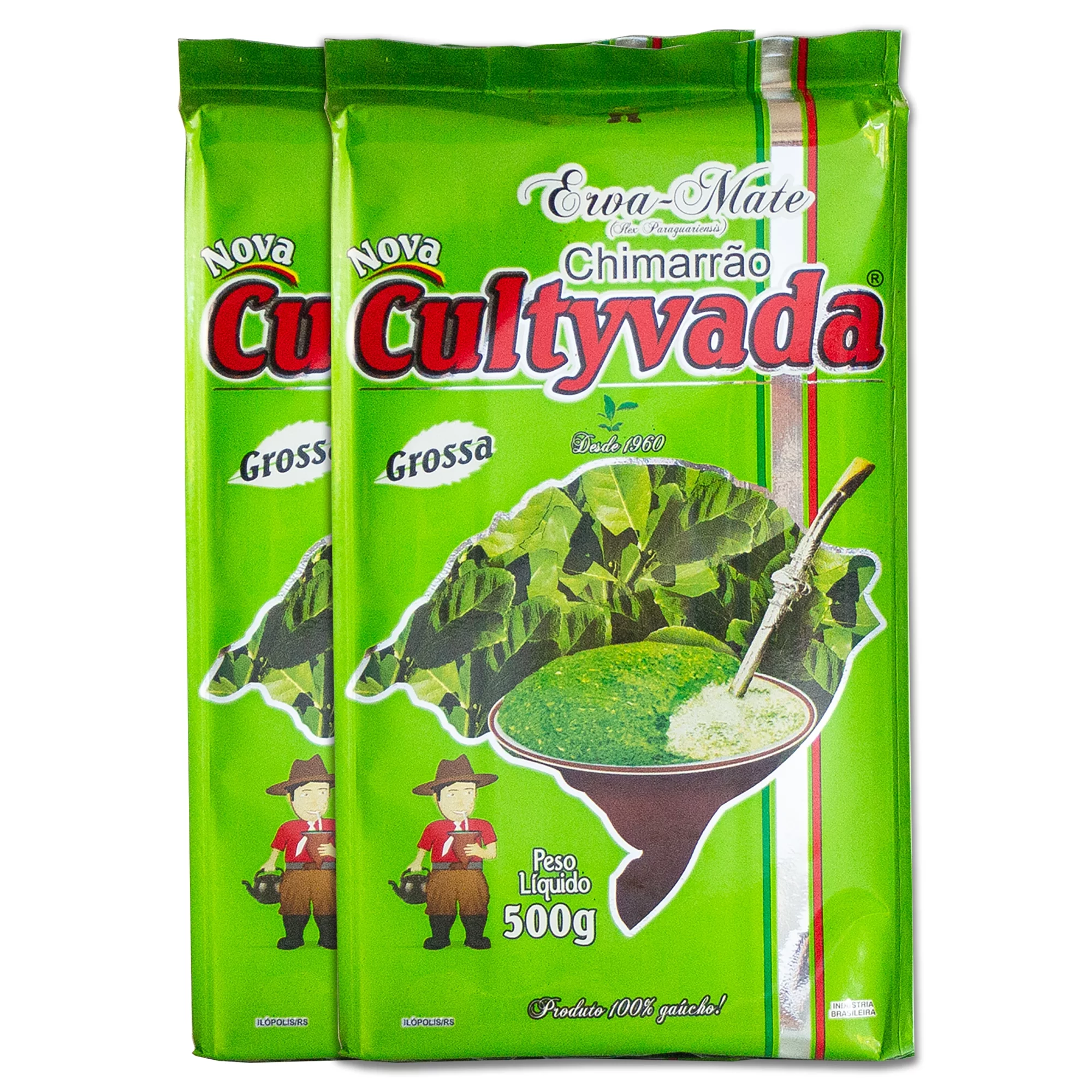 Cultyvada Medium Cut Brazilian Yerba Mate Tea - 1.1 LB - 500g - 2 PACKS