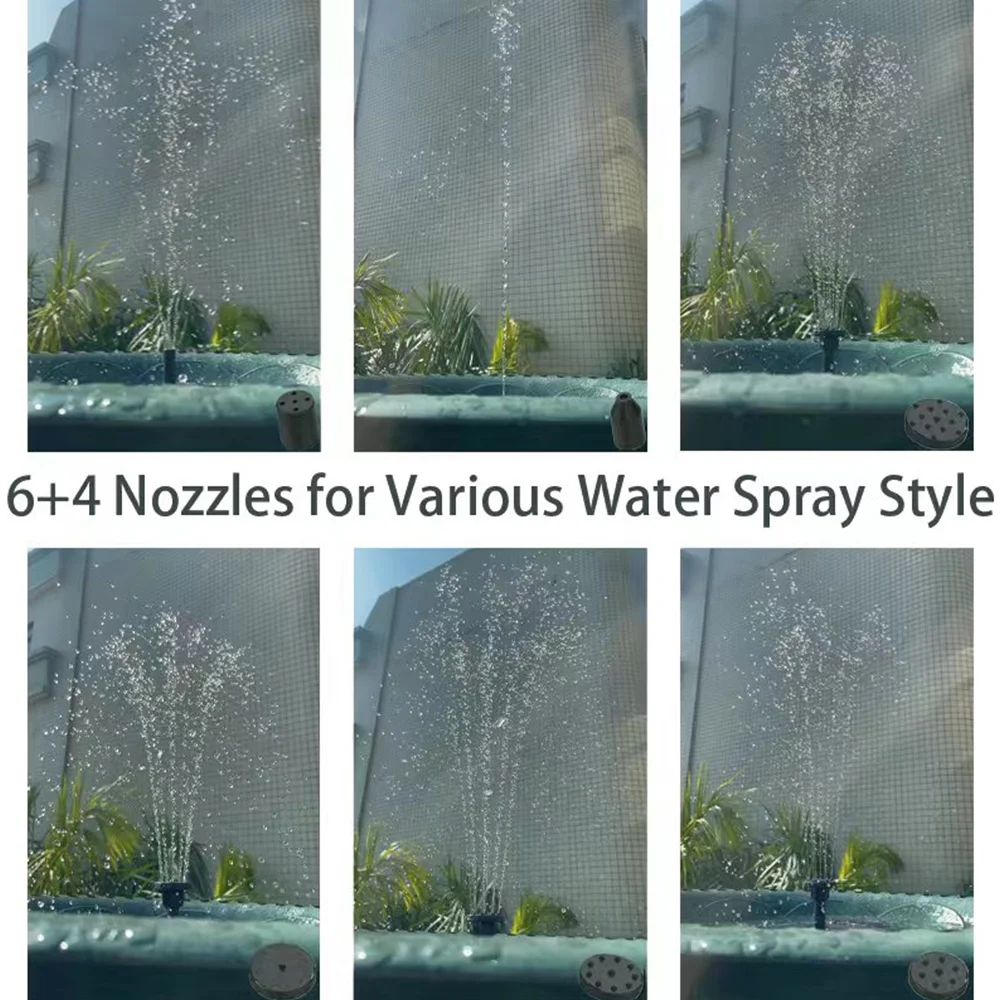 Pump,7w Solar Nozzle Kit Pump Built-in Pump With Clear Nozzle Max 400l/h And Remote Solar Pump With 16ft Cable 17pcs Clear Kit 7w Water Pump 3000mah Battery Remote 17pcs Solar Pond 400l/h Solar