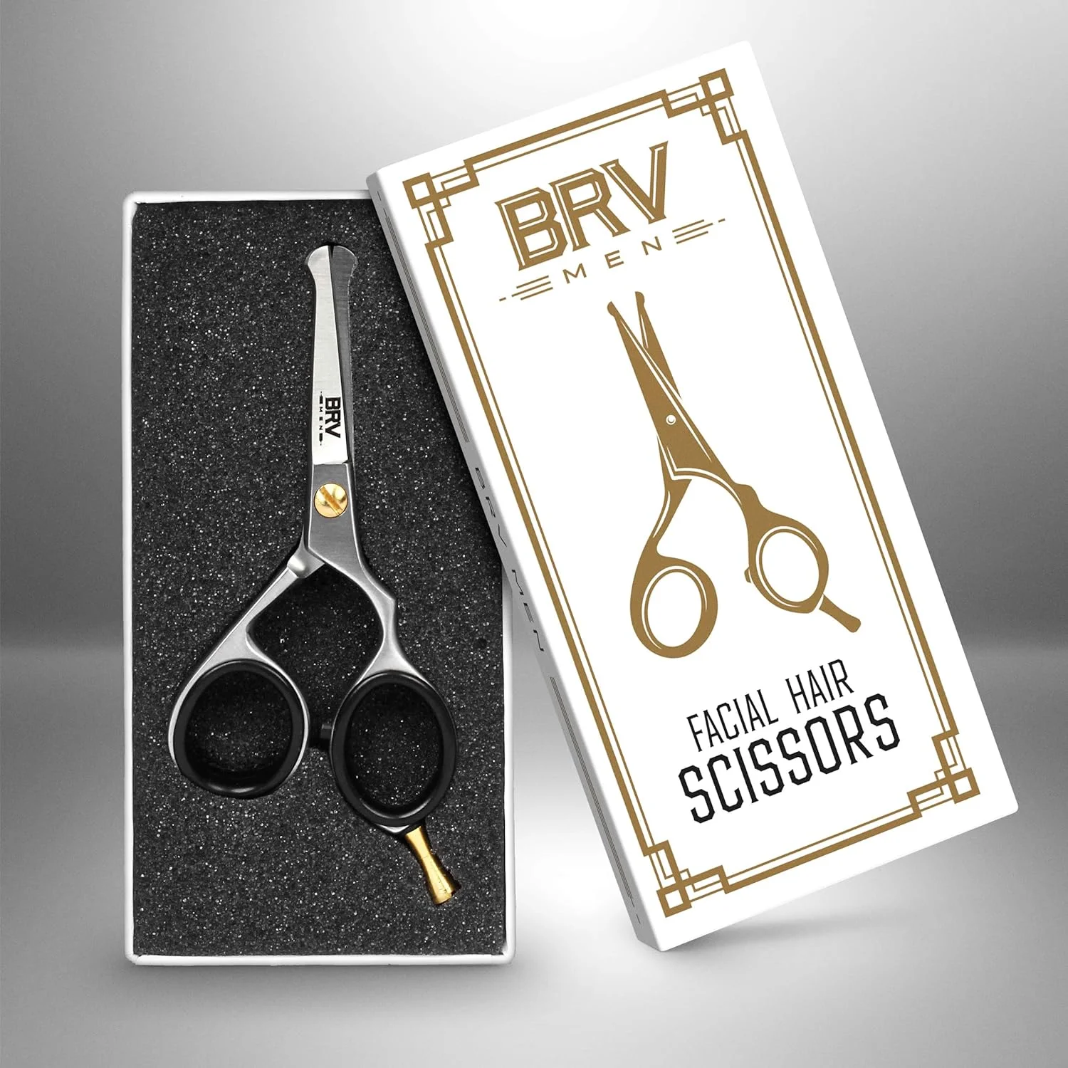 BRV MEN German Steel Rounded-Tip Scissors, 4.2