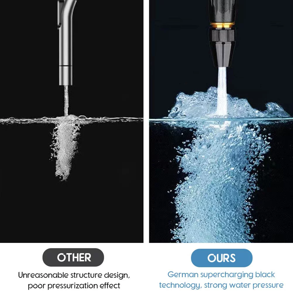 High-Pressure Car Wash Flushing Sprinkler Garden Hose Tap Water Booster Nozzle