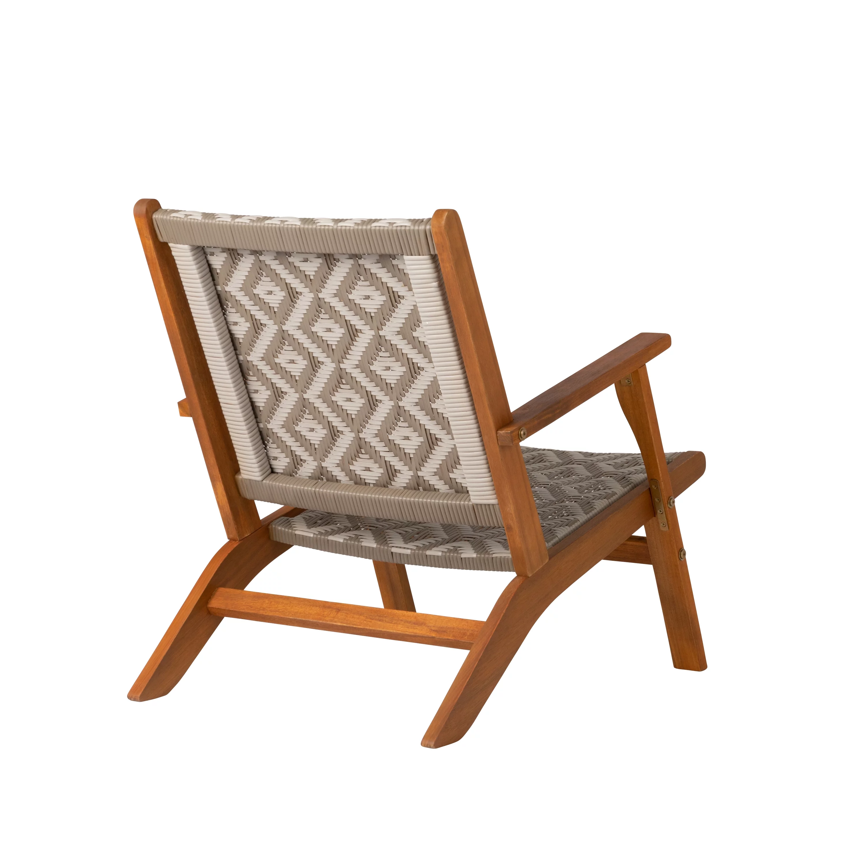 Vega Natural Stain Outdoor Chair in Diamond-Weave Wicker