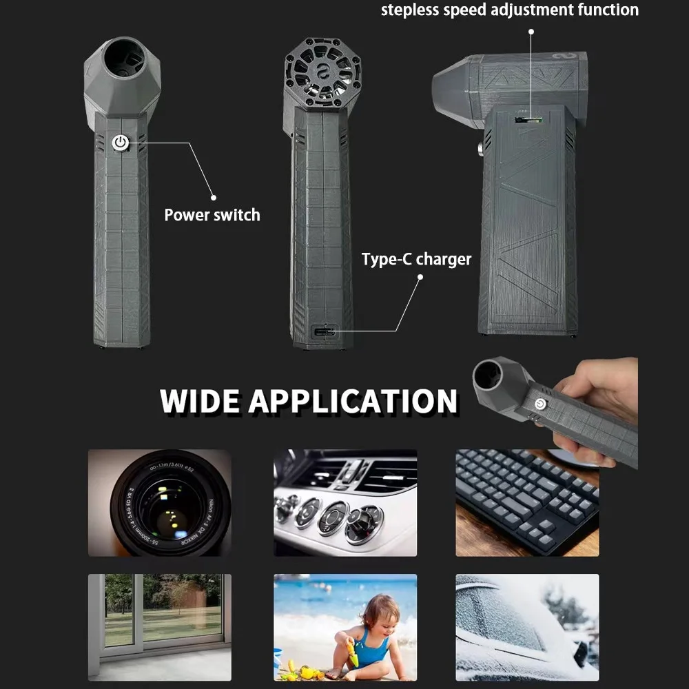 Fan,Remover Car Handheld Remover With Adjustable Turbo Fan Super 130000rpm With Adjustable Speeds Computer Speeds Handheld Lens Fan Blower