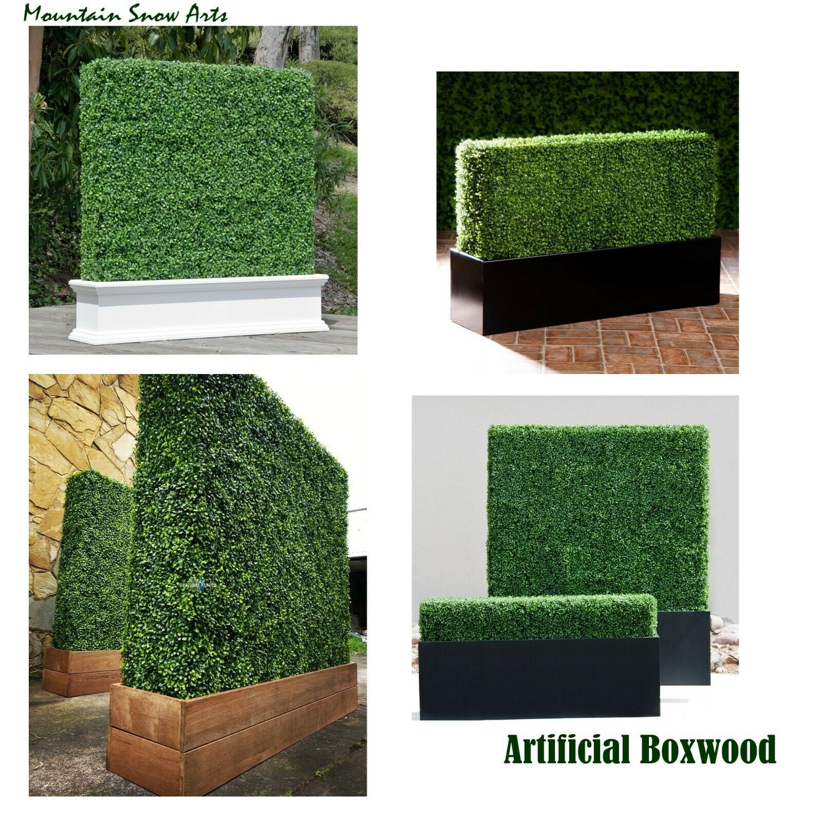 Indoor/Outdoor Artificial Hedge Artificial Plant Great Boxwood Ivy Substitute Sound Diffuser Privacy Fence Hedge Topiary Gardenia Greenery Panels 20x20