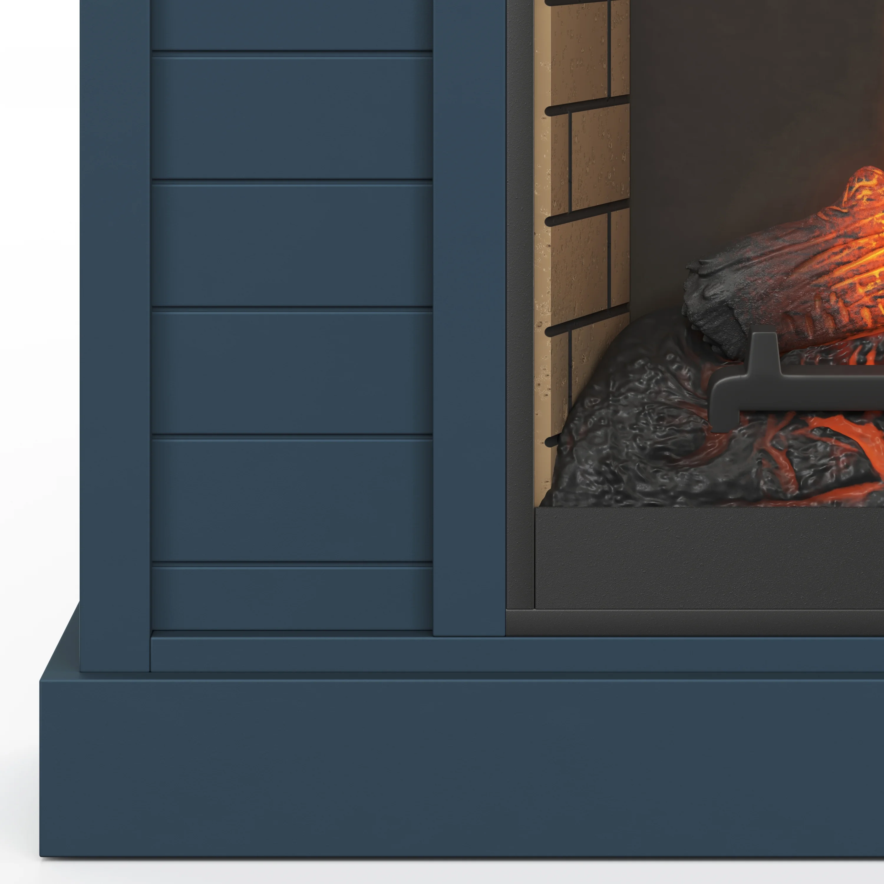 DeeHome Bridgevine Home Washington 48 inch Fireplace with Mantel, Blue Denim and Whiskey Finish