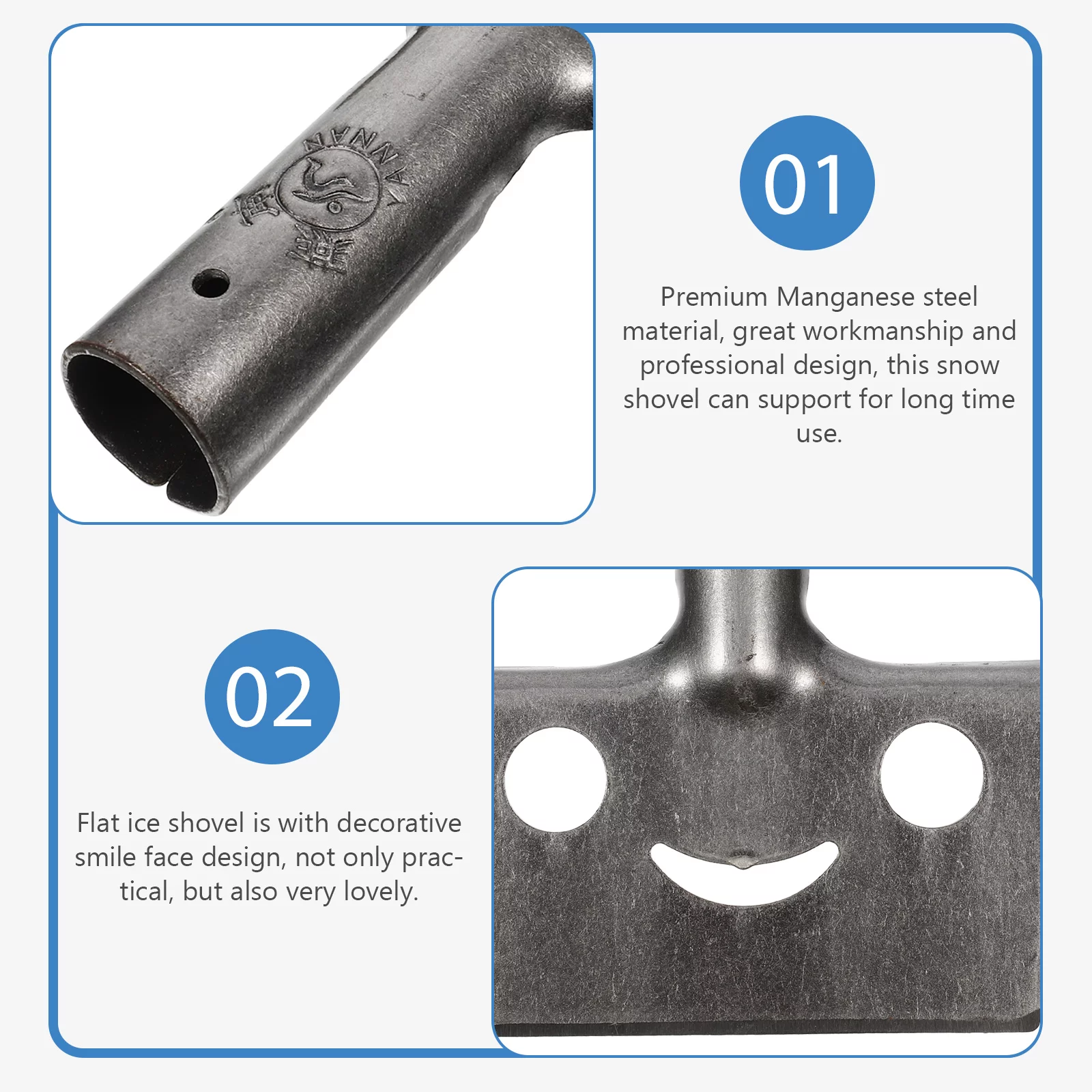 Outdoor Ice Shovel Portable Snow Cleaner Cordless Head Driveway Manganese Steel