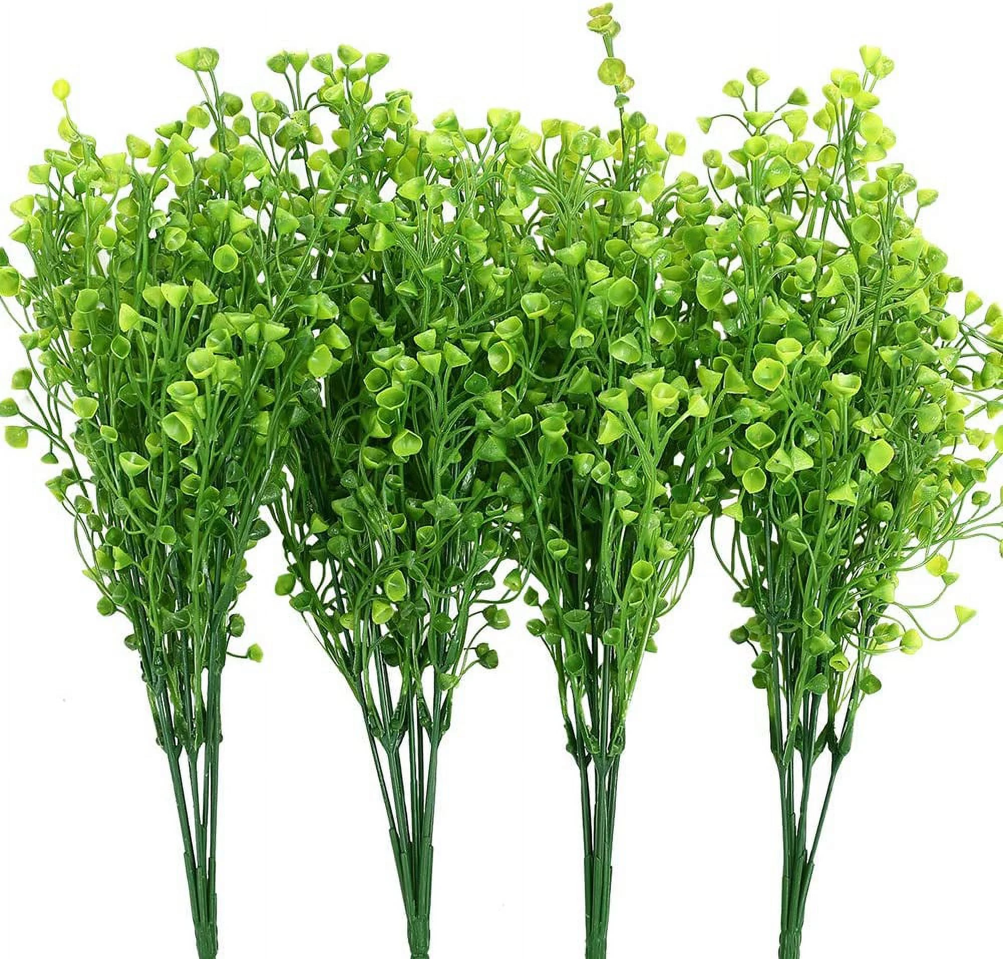 8 Bundles Artificial Greenery Plants Plastic Fake Bell Grass Flowers Lifelike Patio Yard Corridor Indoor Outdoor Home Garden Balcony Party Pot Planter Filler Table Arrangement Decoration (Purple)