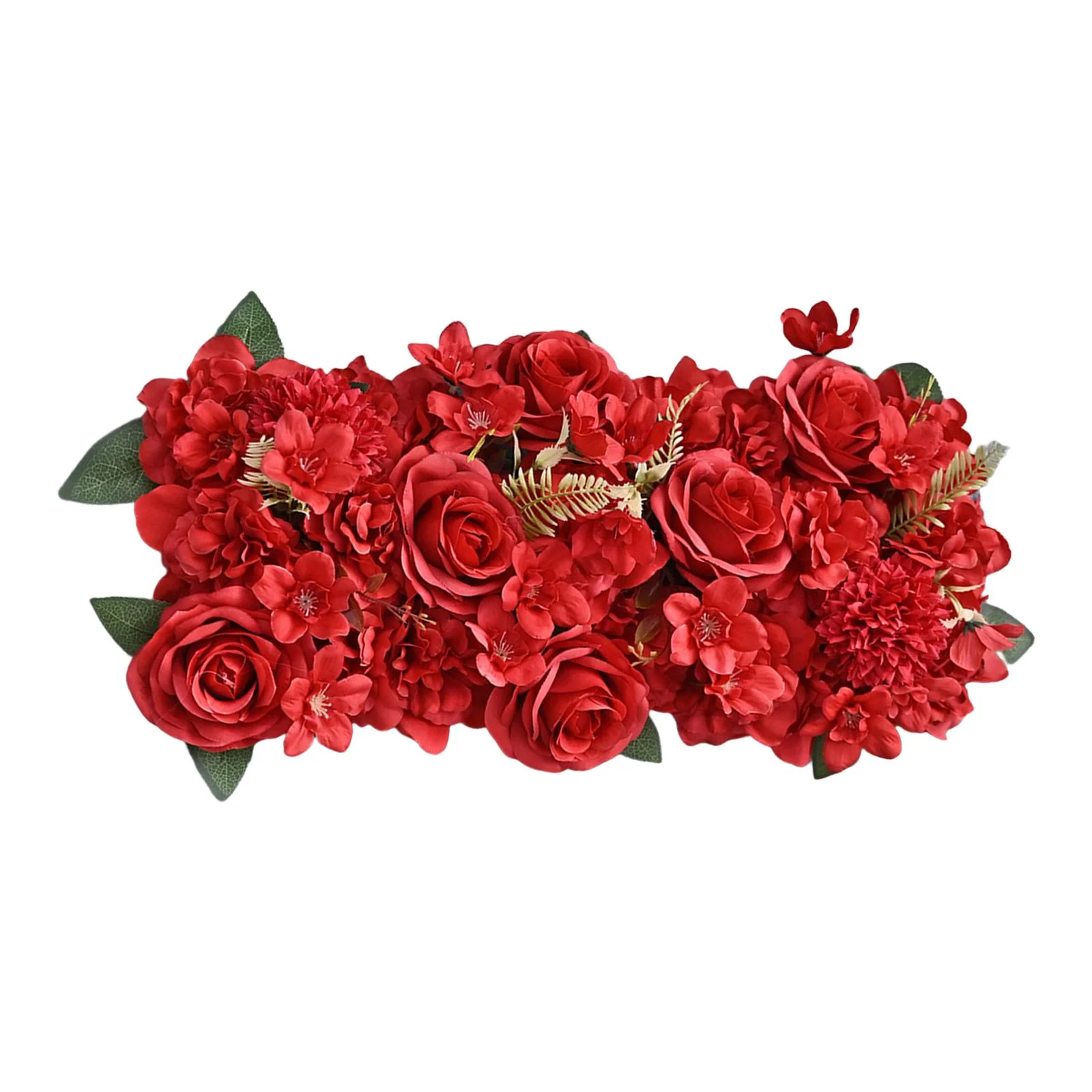 Artificial Panel, Rose Wall, Red Silk Roses Flower Panels, Romantic Background Backdrop for Wedding Party 50cmx25cm