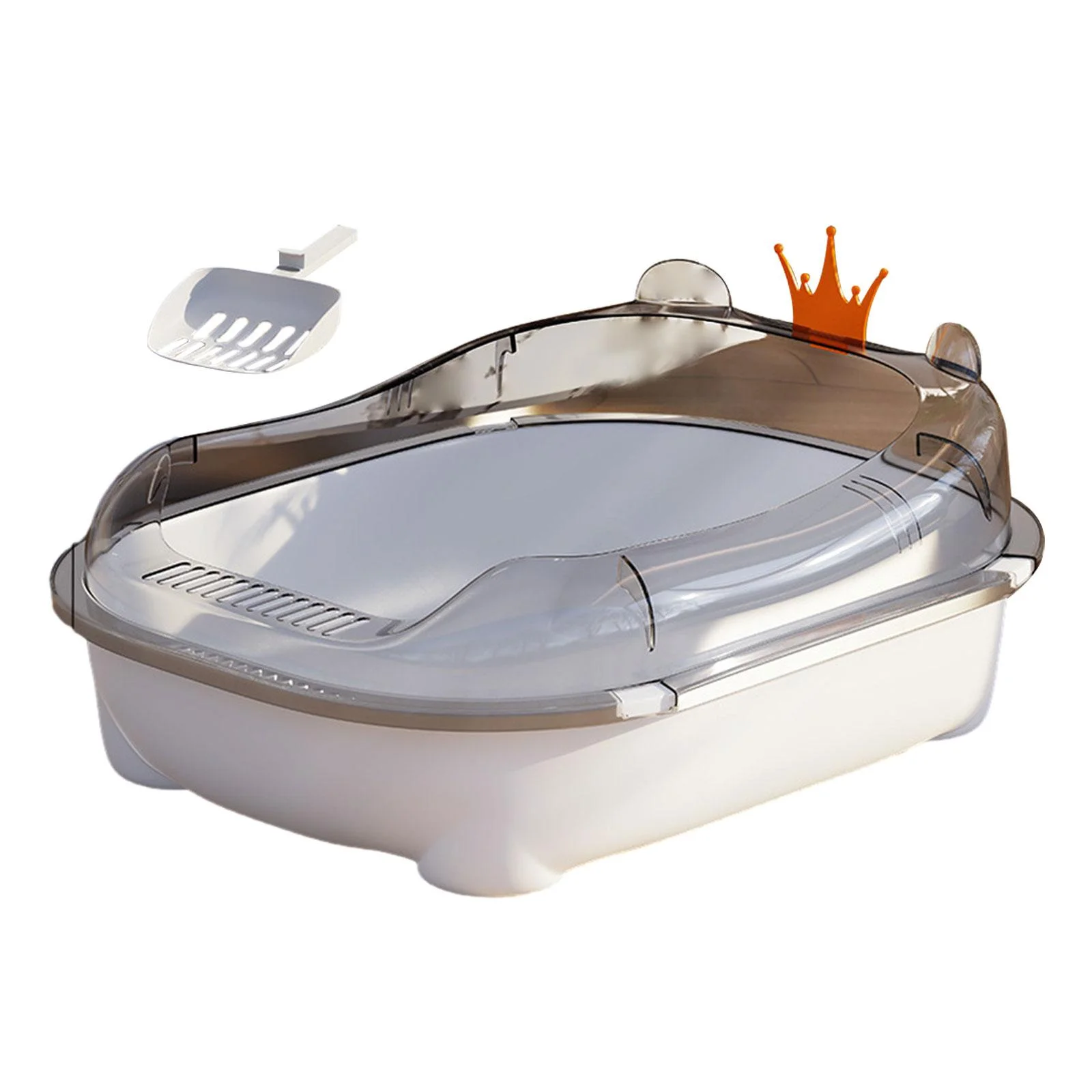 oshhnii Cat Litter Litter Container Cat Sand Box Large Bedpan with High Side Cat white