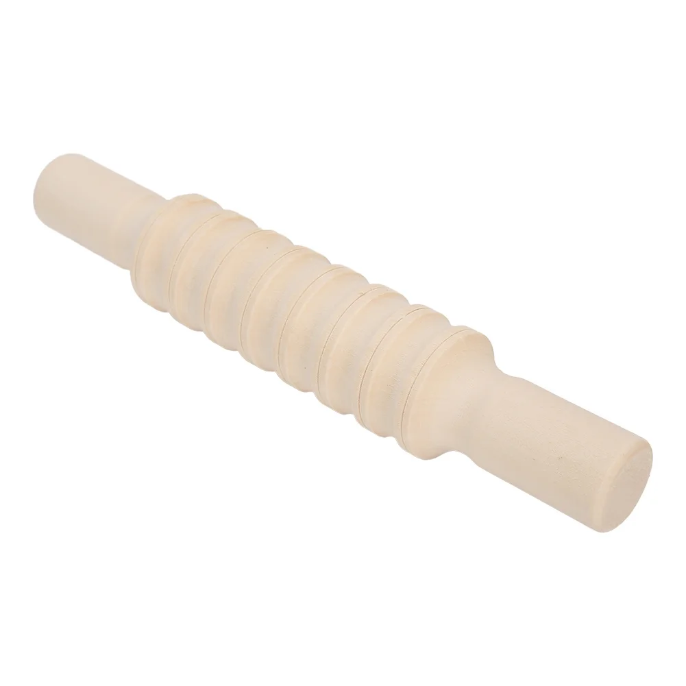 Dekaim Rolling Stick Modeling Roller Pottery Tools Solid Wood Sculpture Kit Polished Craft Collection(Striped Model)