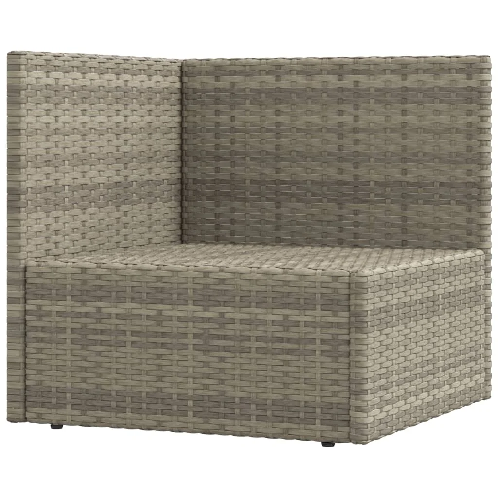 moobody 6 Piece Patio Set with Cushions Gray Poly Rattan