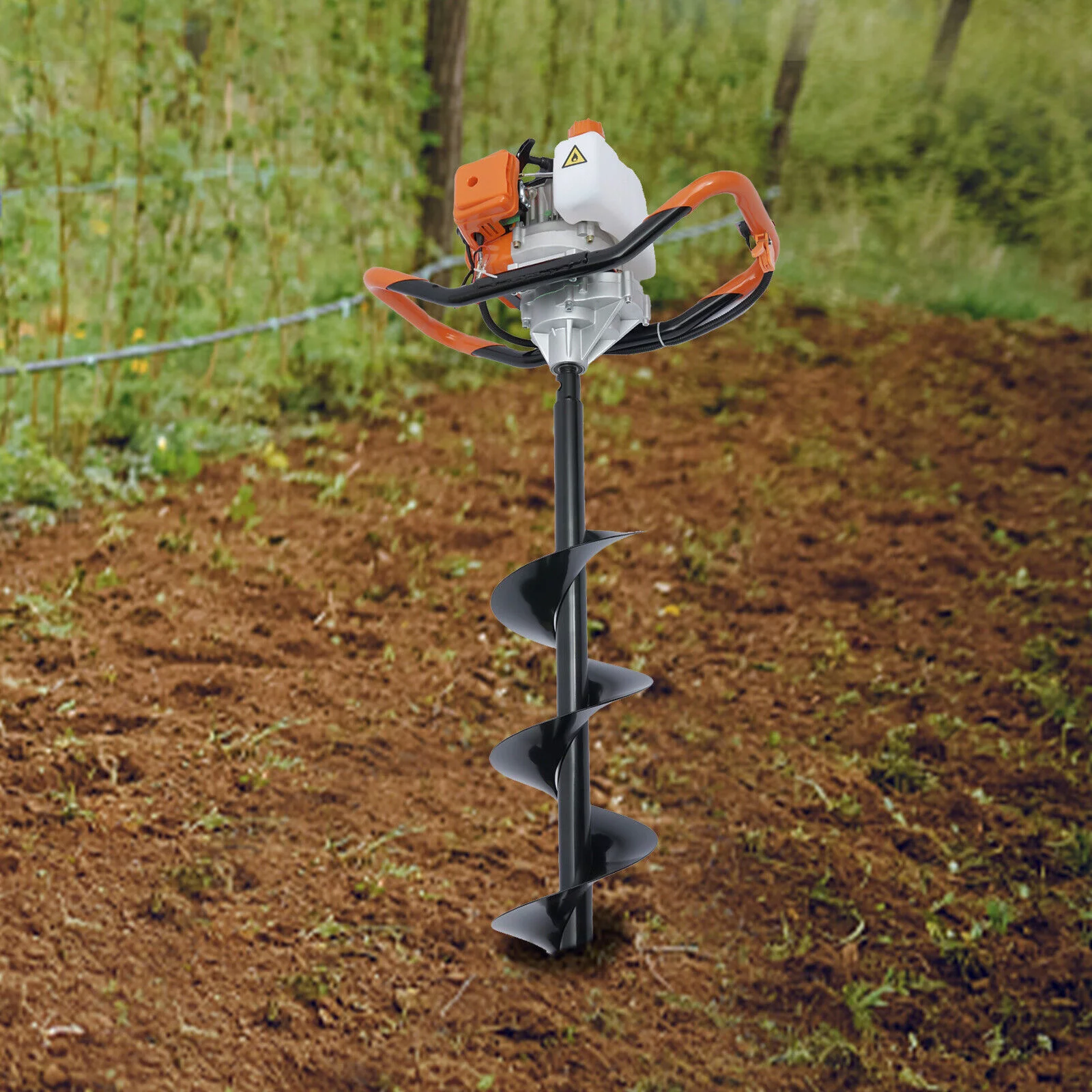 Miumaeov Earth Auger Digging Machine Gas Powered Post Hole Digger 52CC 2-Stroke