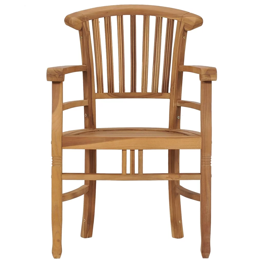 Walmeck Patio Chairs 2 pcs Solid Teak Wood