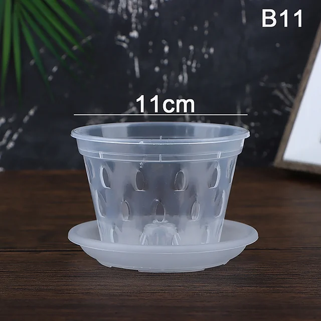 Transparent Plastic Breathable Flower Pots Accessories - 1Pc Garden Planter Drainage Pots with Holes  Orchid Baskets  and Beautiful Flowerpot