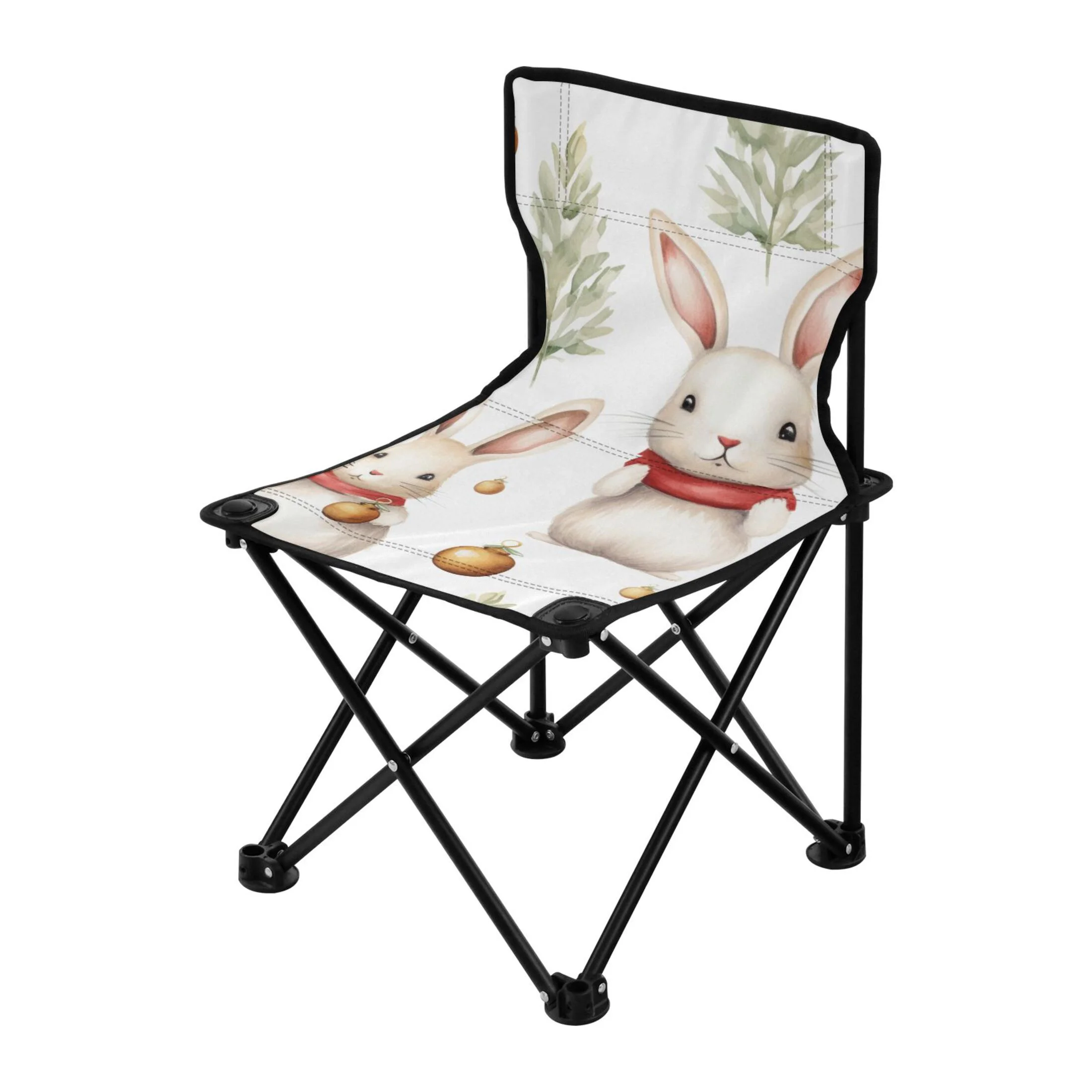 Rabbit and Trees Portable Camping Chair Outdoor Folding Beach Chair Fishing Chair Lawn Chair with Carry Bag Support to 220LBS