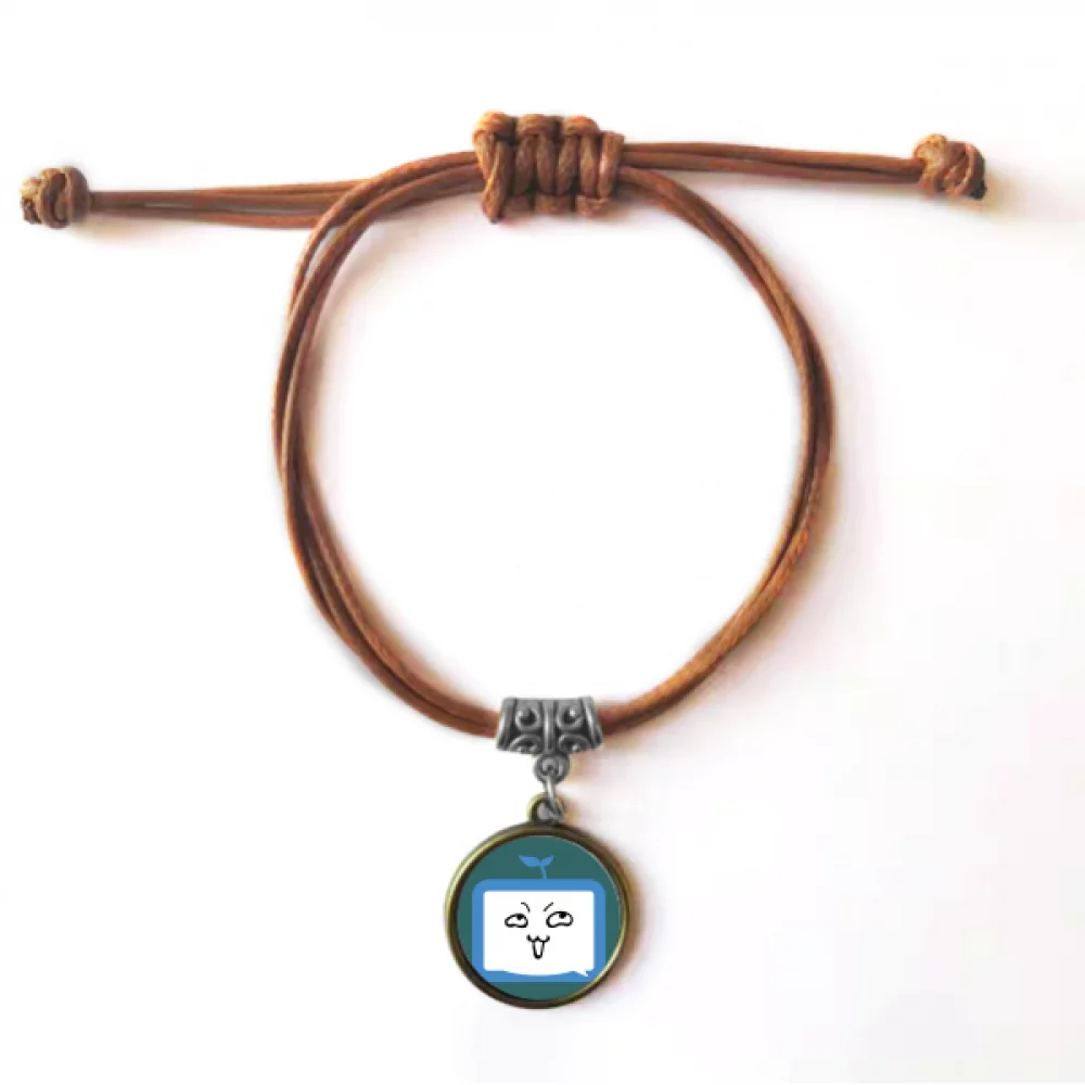 Saplings Insidious Small TV Happy Original Bracelet Leather Hide Rope Wristband Brown Jewelry