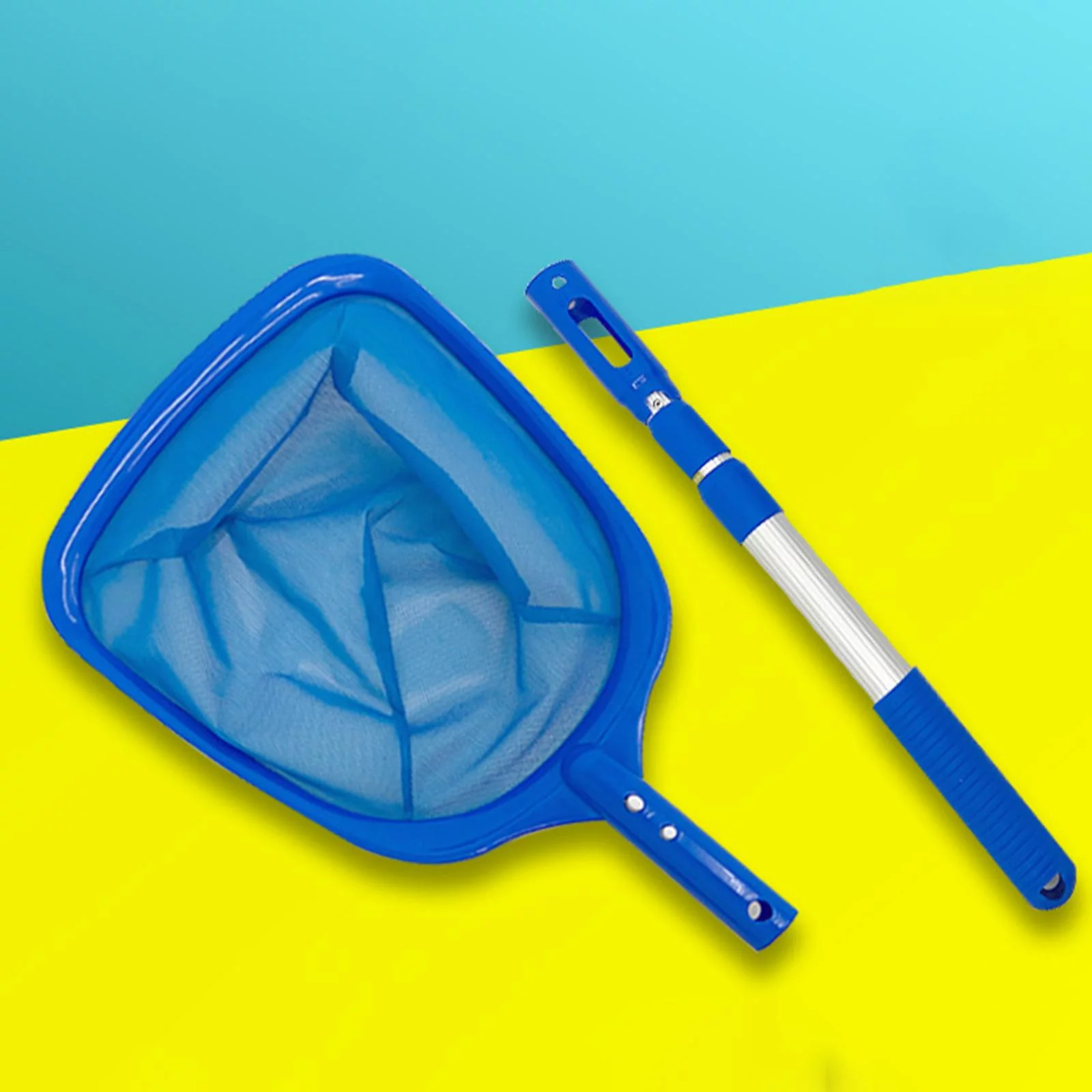 Pool Cleaning , Heavy Duty Telescoping Pole Leaf Rake Net for Swimming Pools, Fountains, Pond, Cleaning & Maintenance Tool , Skimmer Net and Pole