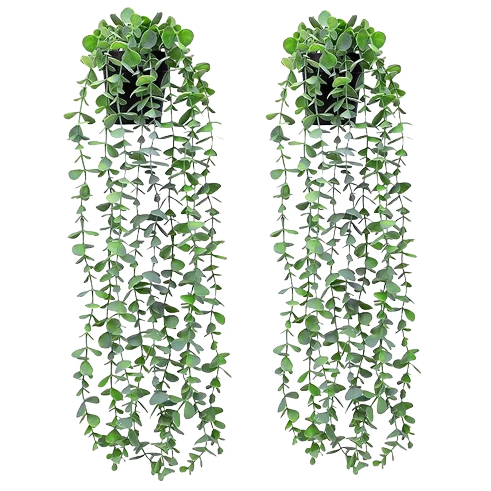 Artificial Flowers and Artificial Hanging Leaf Vine Potting Indoor Outdoor Decoration 2pcs