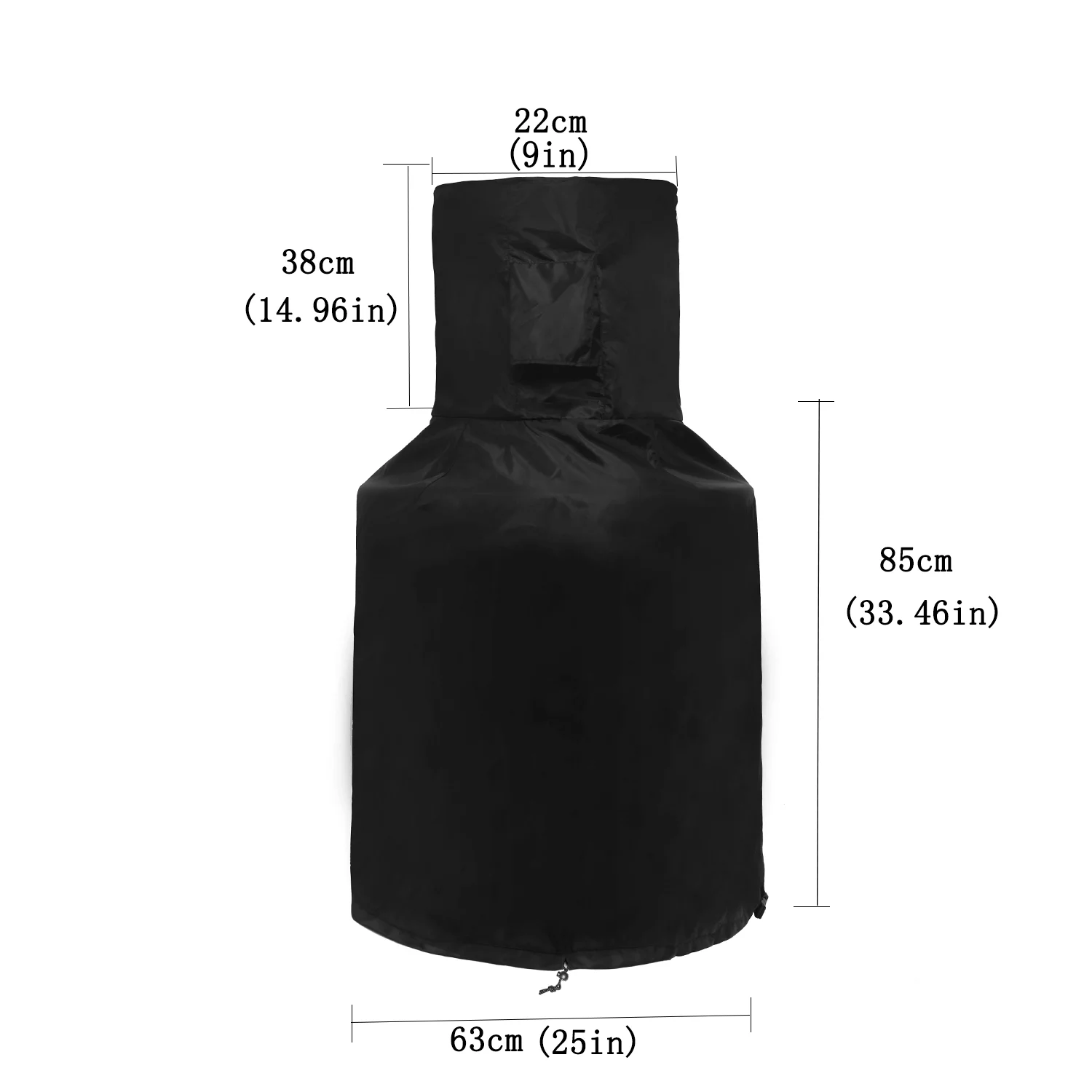 SIRUITON Chiminea Cover Outdoor Waterproof Breathable Oxford Polyester Chiminea Protective Cover Black,(High) 48×(Bottom Width) 25×(Top Width) 9in