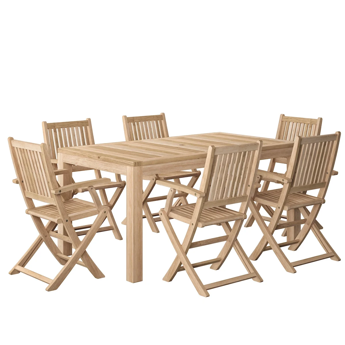Amazonia Skygarden 7-Piece Teak Wood 100% FSC Patio Dining Set