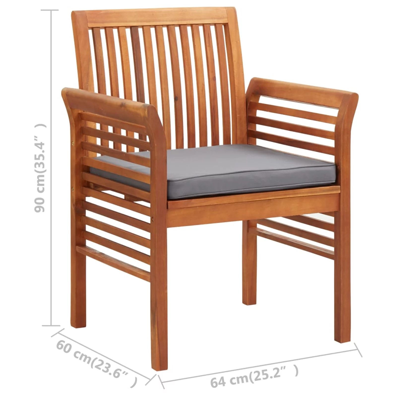 Andoer parcel,Patio Chair With Chair With Cushion 35.4 Inches (w Wooden Balcony Lawn Balcony Lawn Furniture 23.6 X 35.4 X D X Owsoo D X H) Chair Wooden Balcony X 35.4 Inches Furniture 25.2 X (w X D