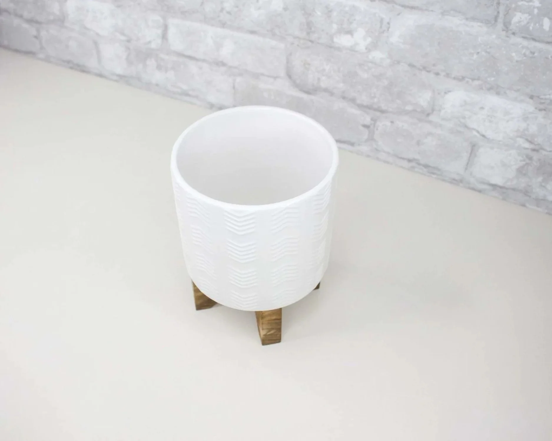 Sola Wood Flowers -Beautiful Boho Ceramic Flower Pot with Stand 4.75