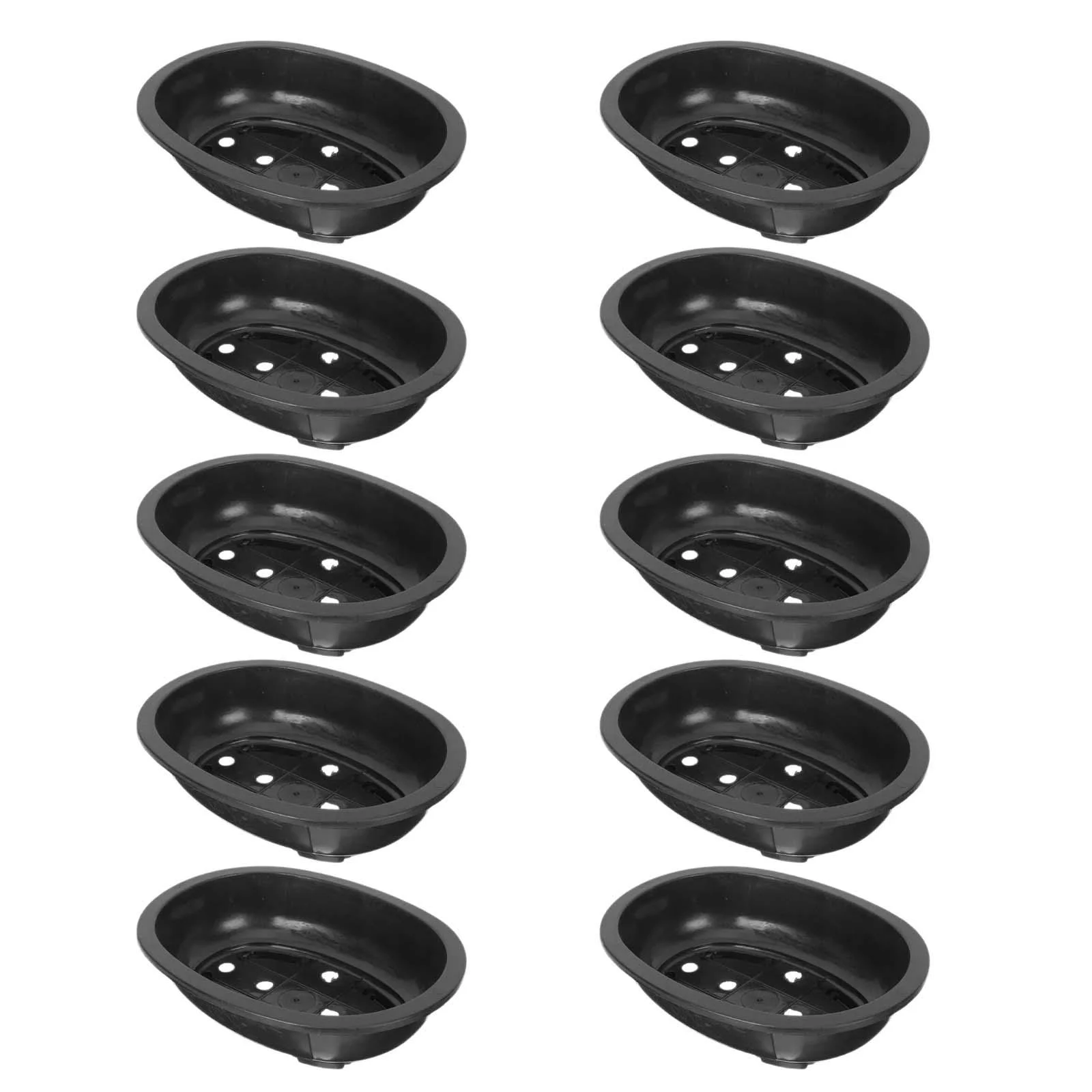 simhoa 10 Pieces Bonsai Training Pots Oval Planter Pot with Drainage Hole Gardening Flowerpots Plants Growing Pots for Hotel Nursery 340mmx270mmx85mm