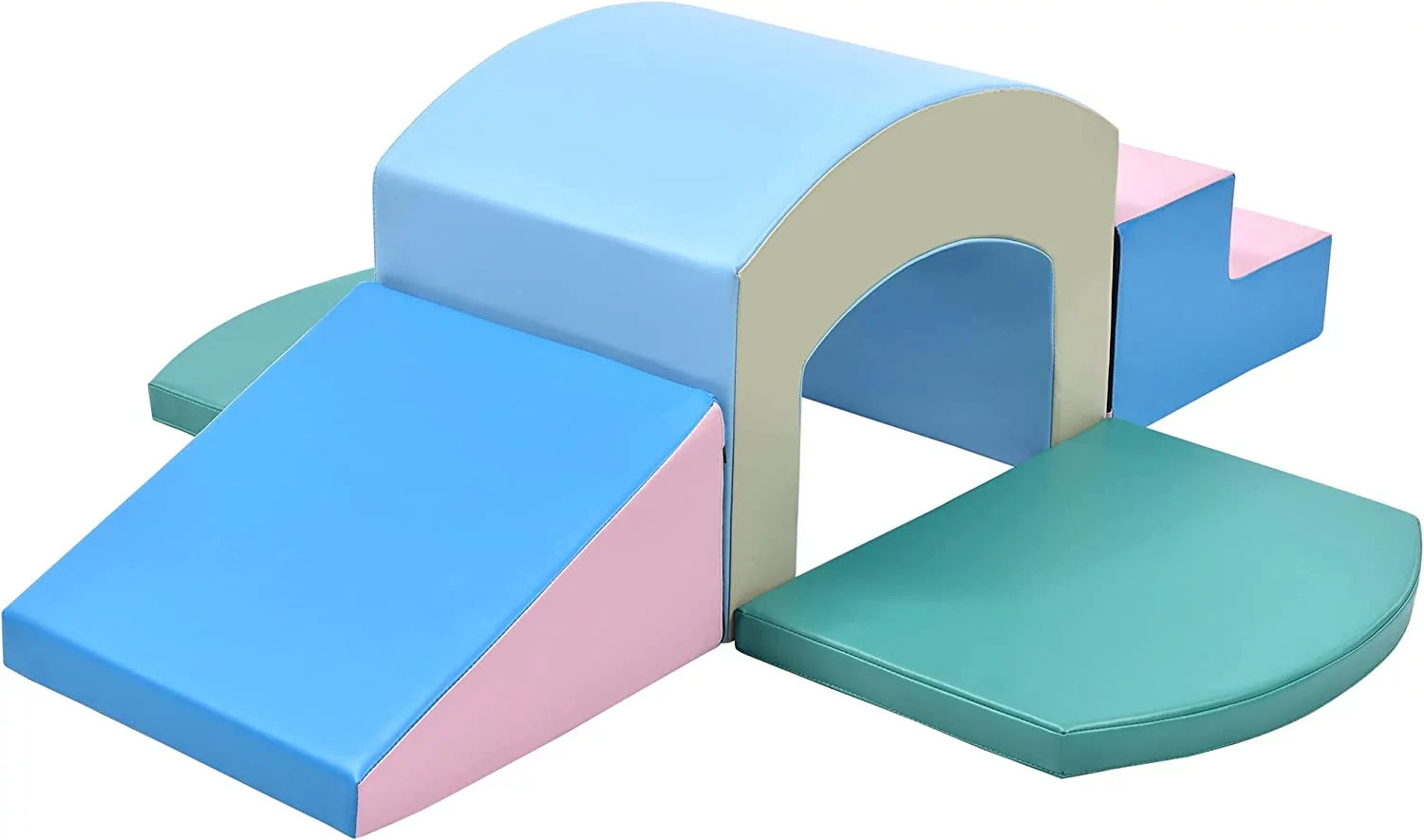 Climbing Toys Single-Tunnel Foam Climb and Crawl Activity Playset, Kids Climbing Toys Indoor for Baby,Toddlers,Lightweight Active Play Structure with Slide Stairs and Ramp (Blue)