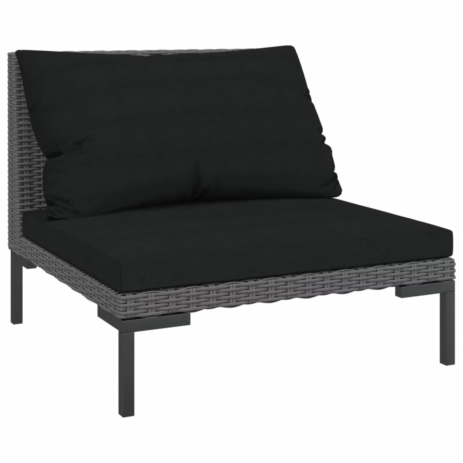 Walmeck Patio Sofa with Cushions Half Round Poly Rattan