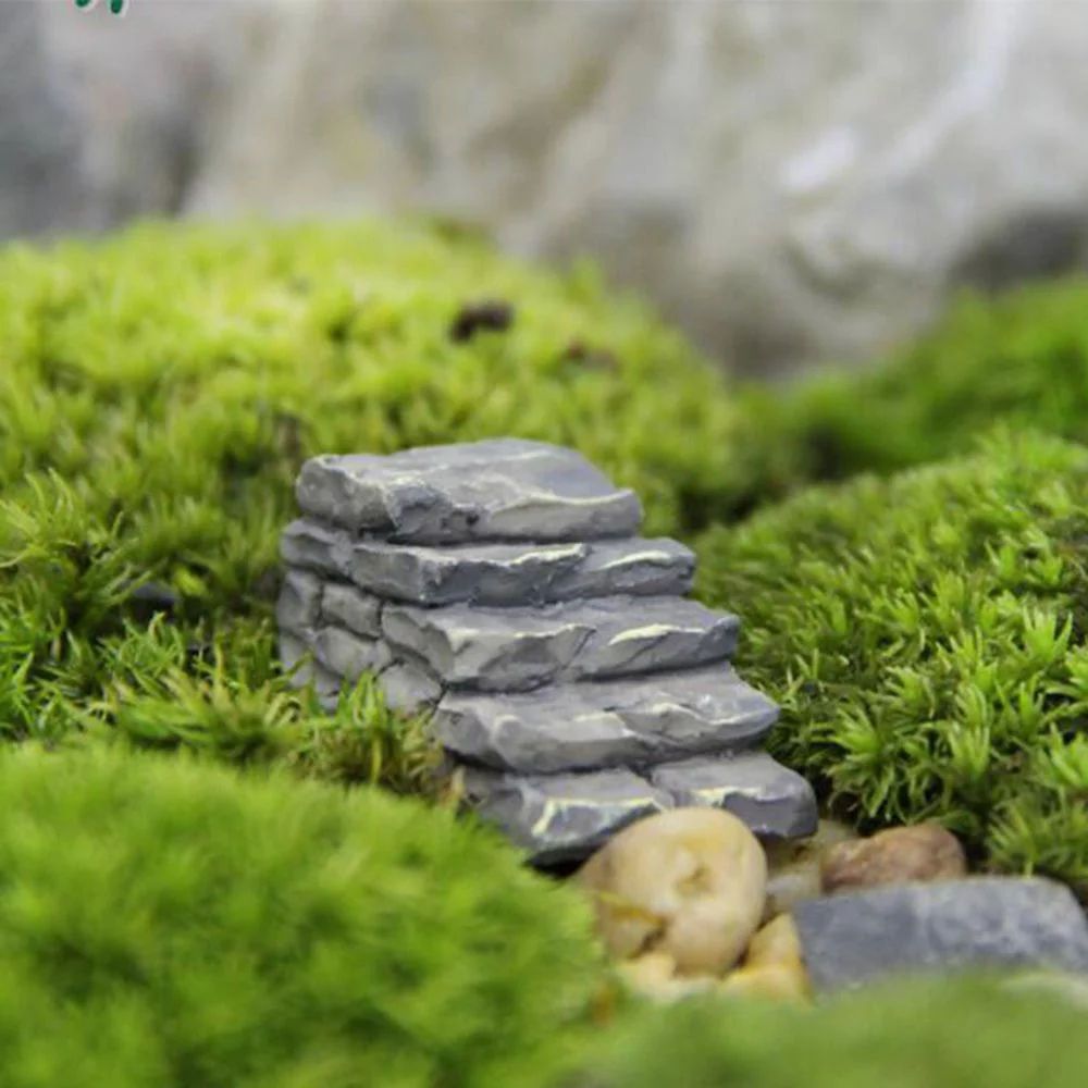 Tiny High Quality Straight and Cornor Landscape Miniature Flower Pot Home Artificial Bridge Fairy Garden Decor Stair Resin Ornament STRAIGHT