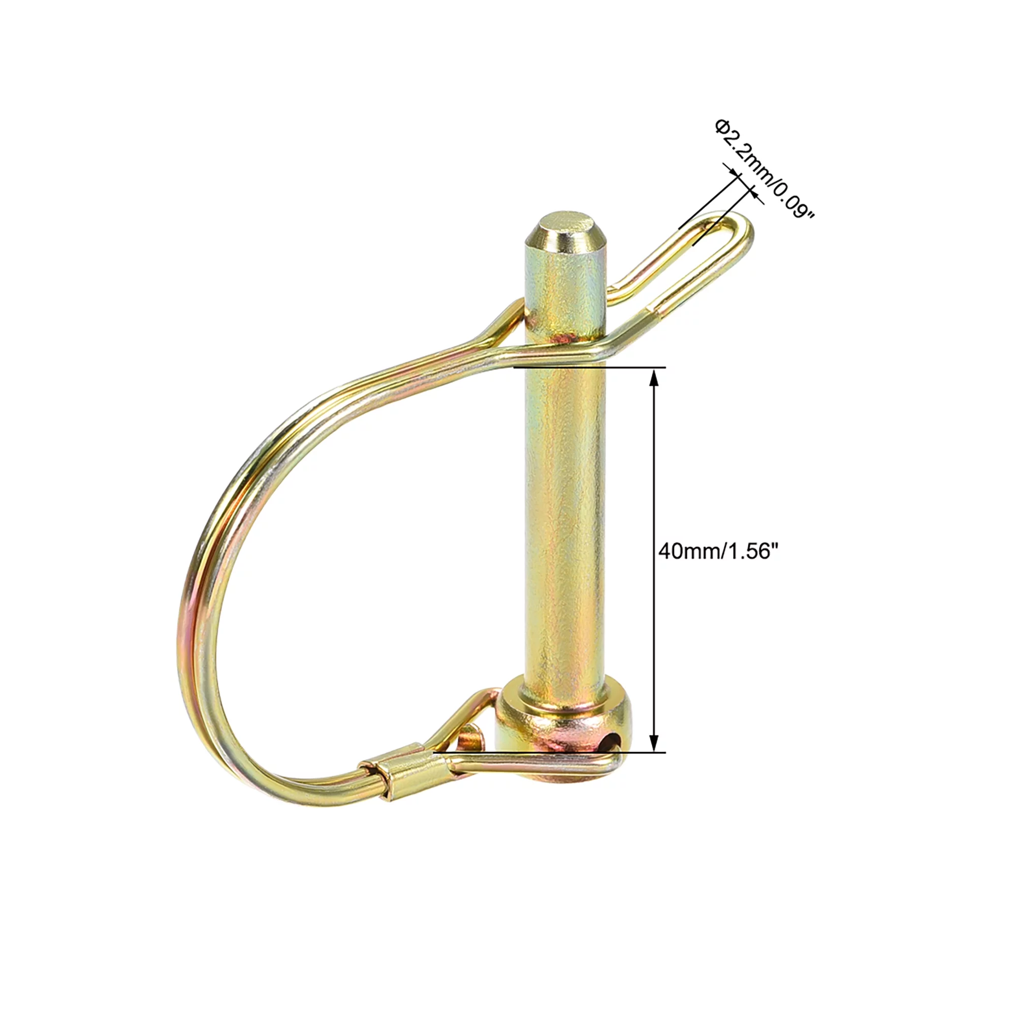 Shaft Locking Pin w Ear 8mm x 50mm Coupler Pin for Farm Trailers Wagons Lawn Garden in Arch 3Pcs