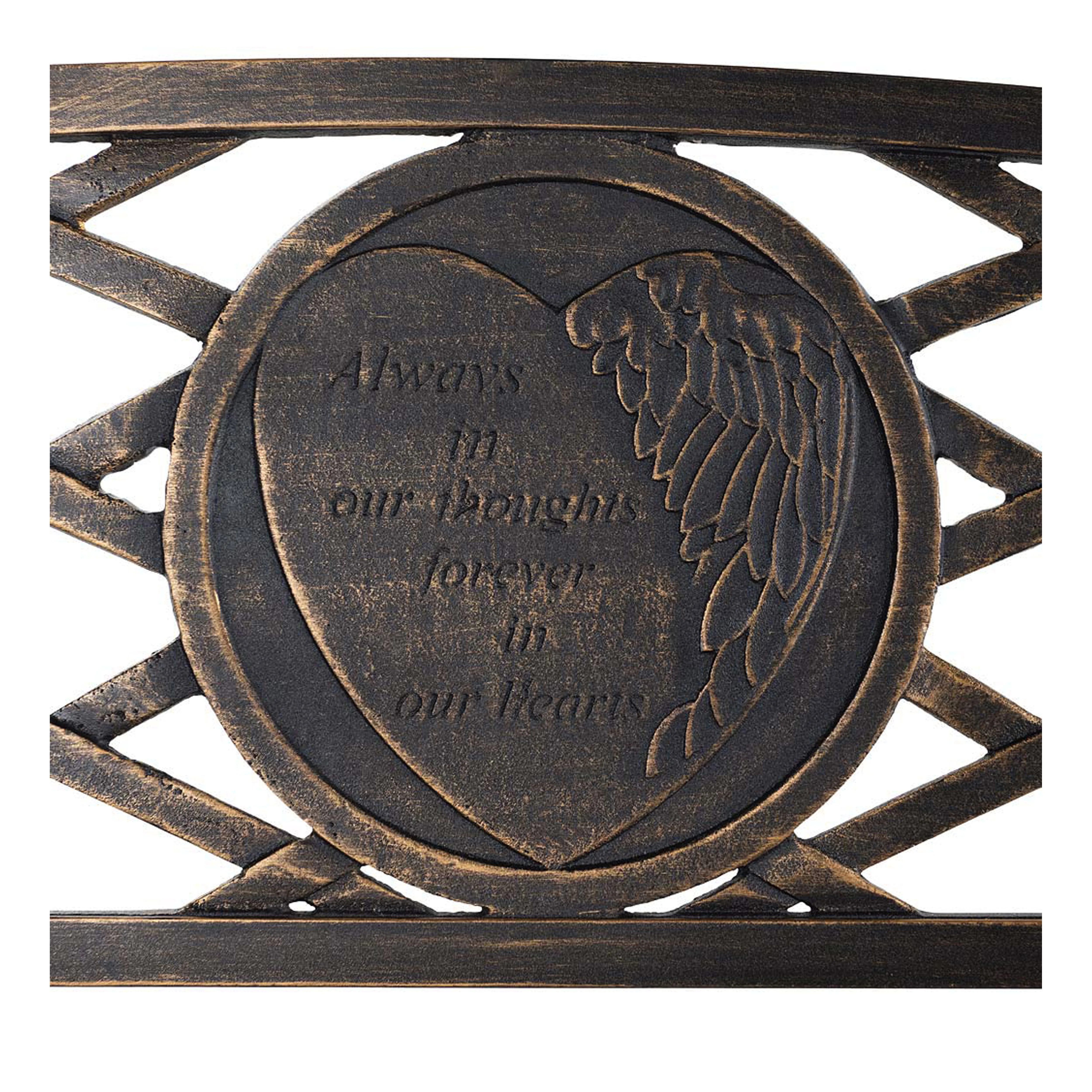 Thoughts & Hearts Metal Garden Bench