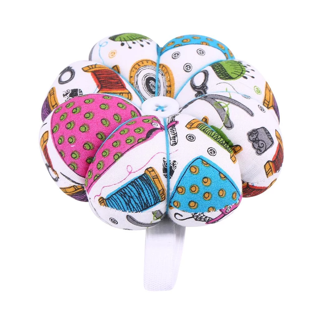 1 pcs Creative Pumpkin Fabric Sewing Needles Pin Cushion with Elastic Wrist Belt , Pumpkin pin cushions