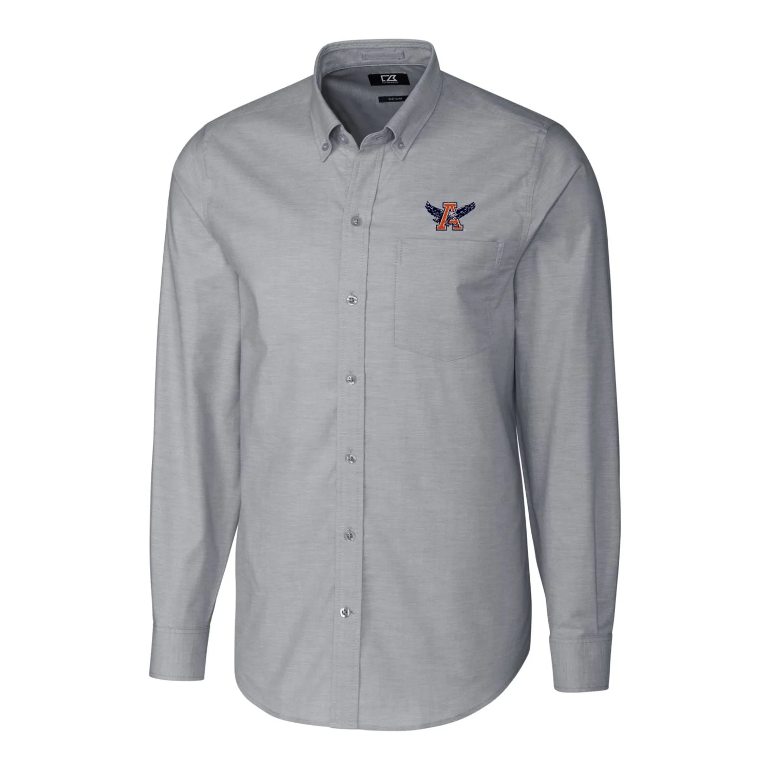 Men's Cutter & Buck Charcoal Auburn Tigers Vault Big & Tall Oxford Long Sleeve Button-Down Shirt
