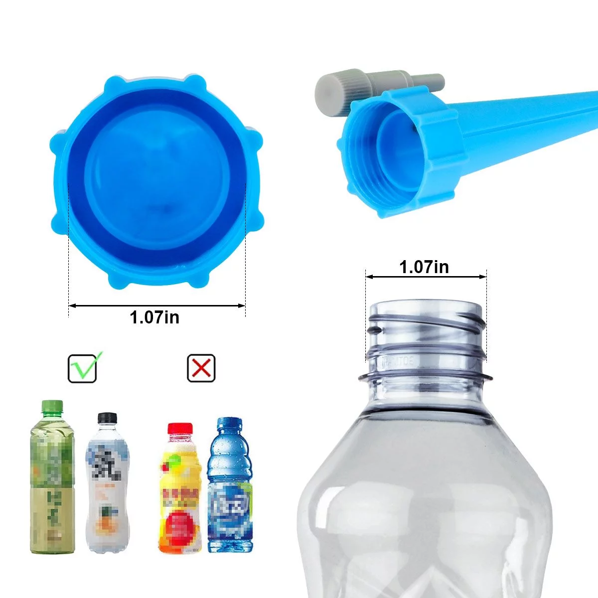 Gustave 20Pcs Self Watering Planter Insert, Plant Self Watering Spikes Auto Drippers Irrigation Devices with Slow Release Control Valve Switch 