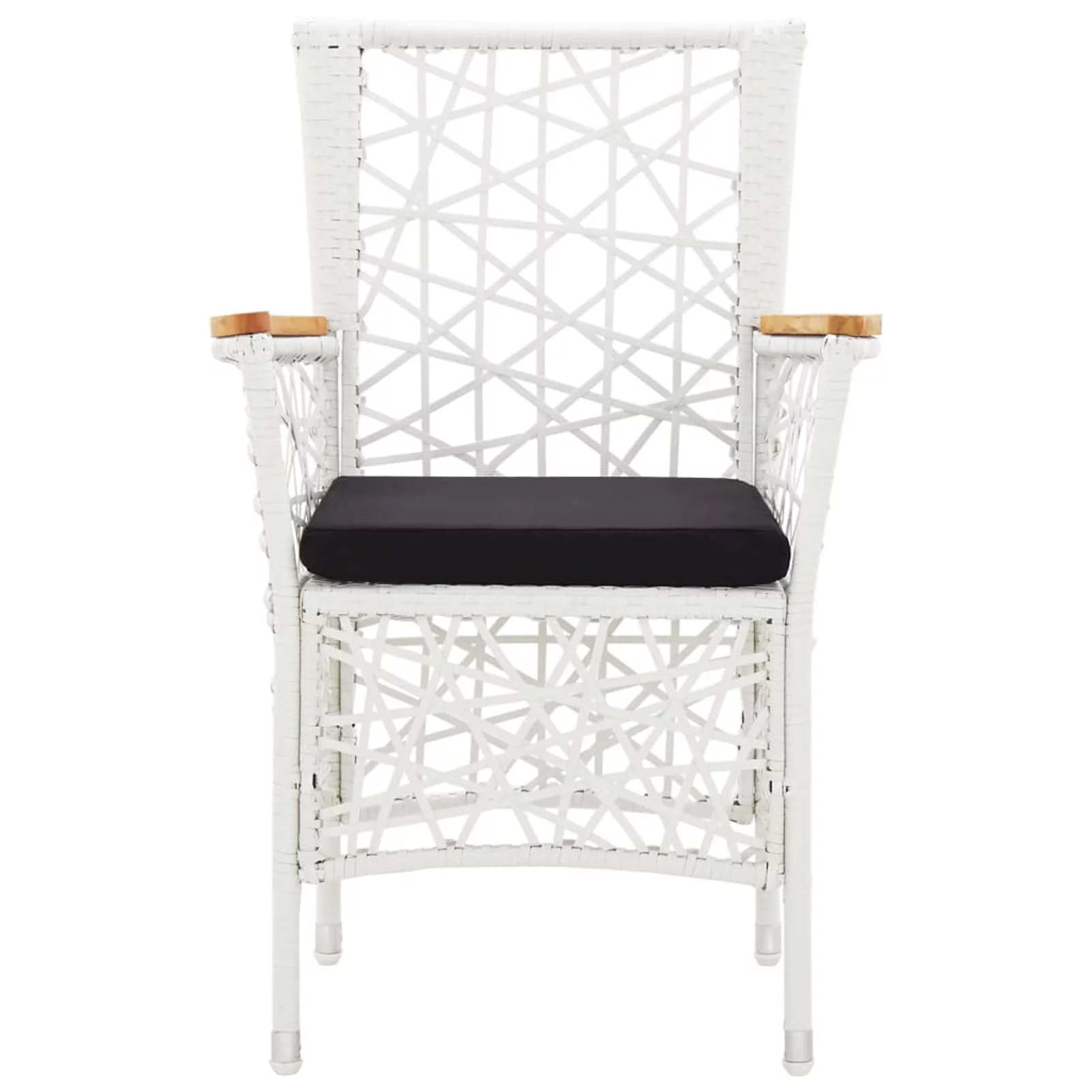 Carevas 7 Piece Patio Dining Set Poly Rattan White