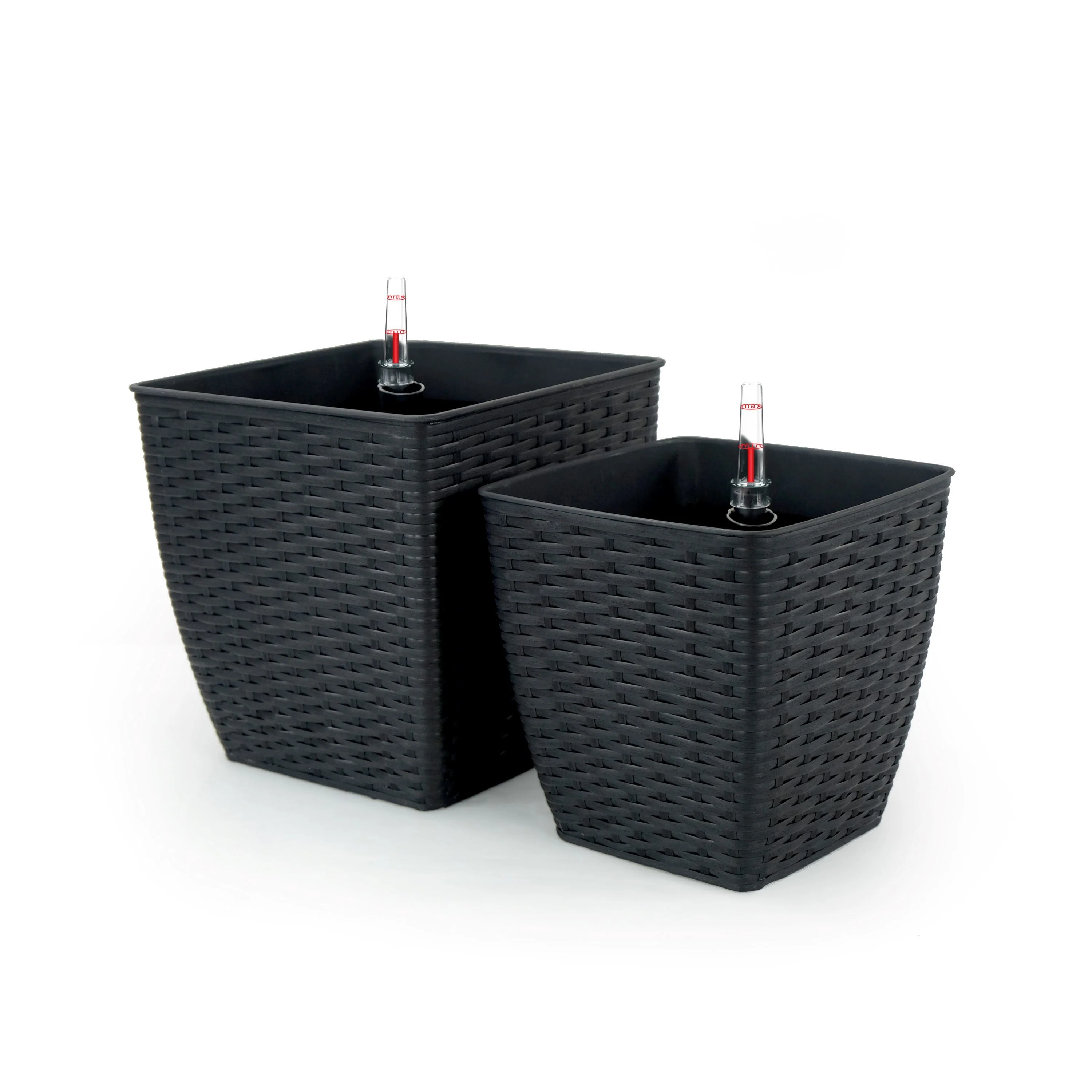 Self-Watering Wicker Planters - 2-Pack - 2-Pack - 6.67 - Eco-friendly with water level indicator, easy assembly!