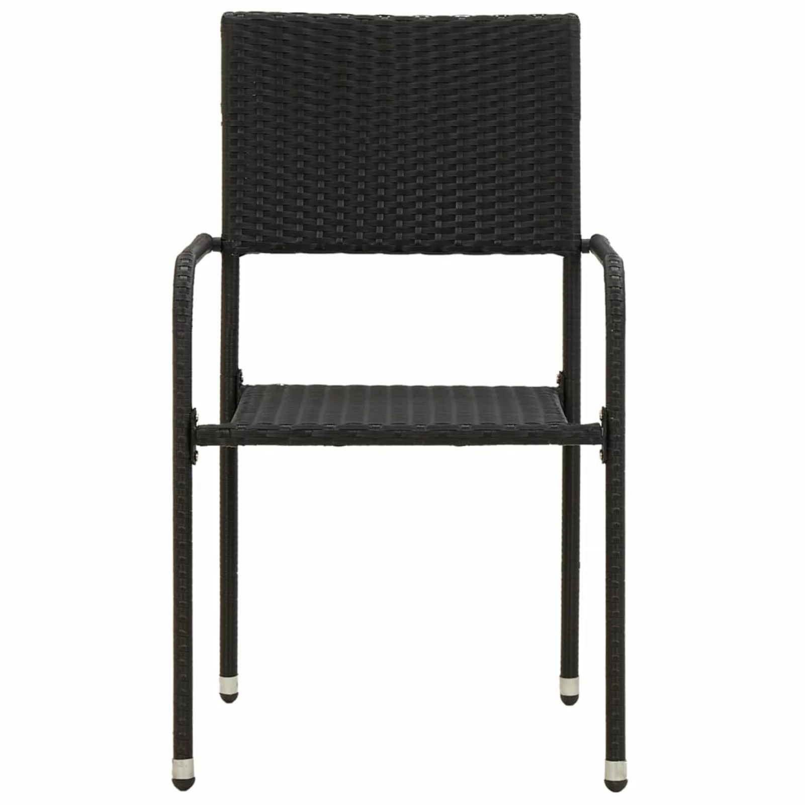 Dcenta 9 Piece Patio Dining Set Poly Rattan Black